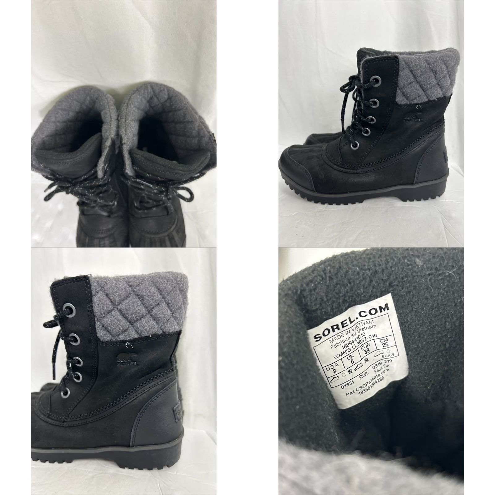 SOREL Sorel Meribel Lace Up Black Leather Boot Women Size 8 Winter Shoe Boots Size US 8 / IT 38 - 8 Thumbnail