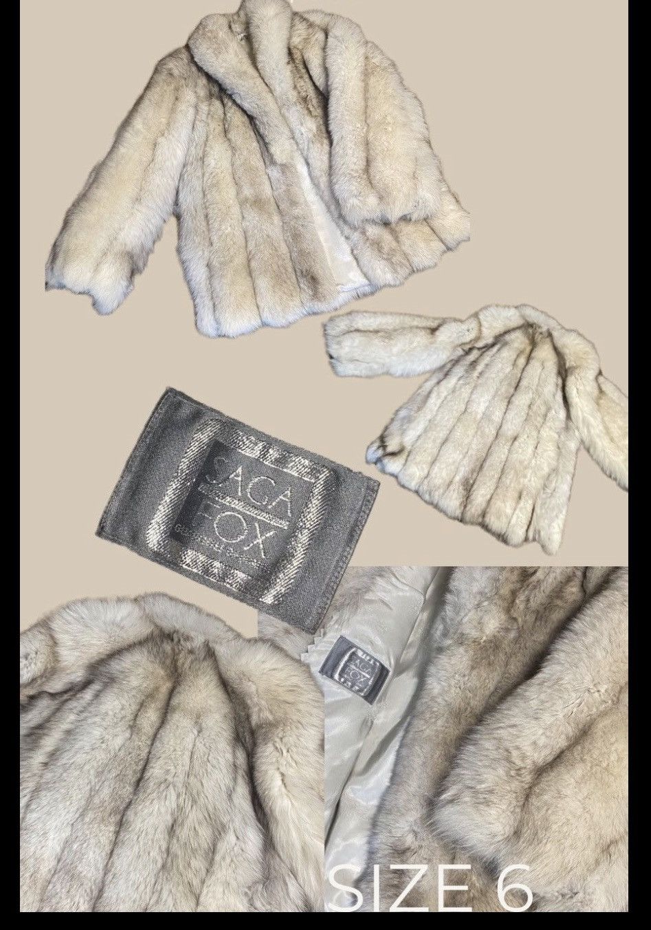 Saga fox cream fur coat