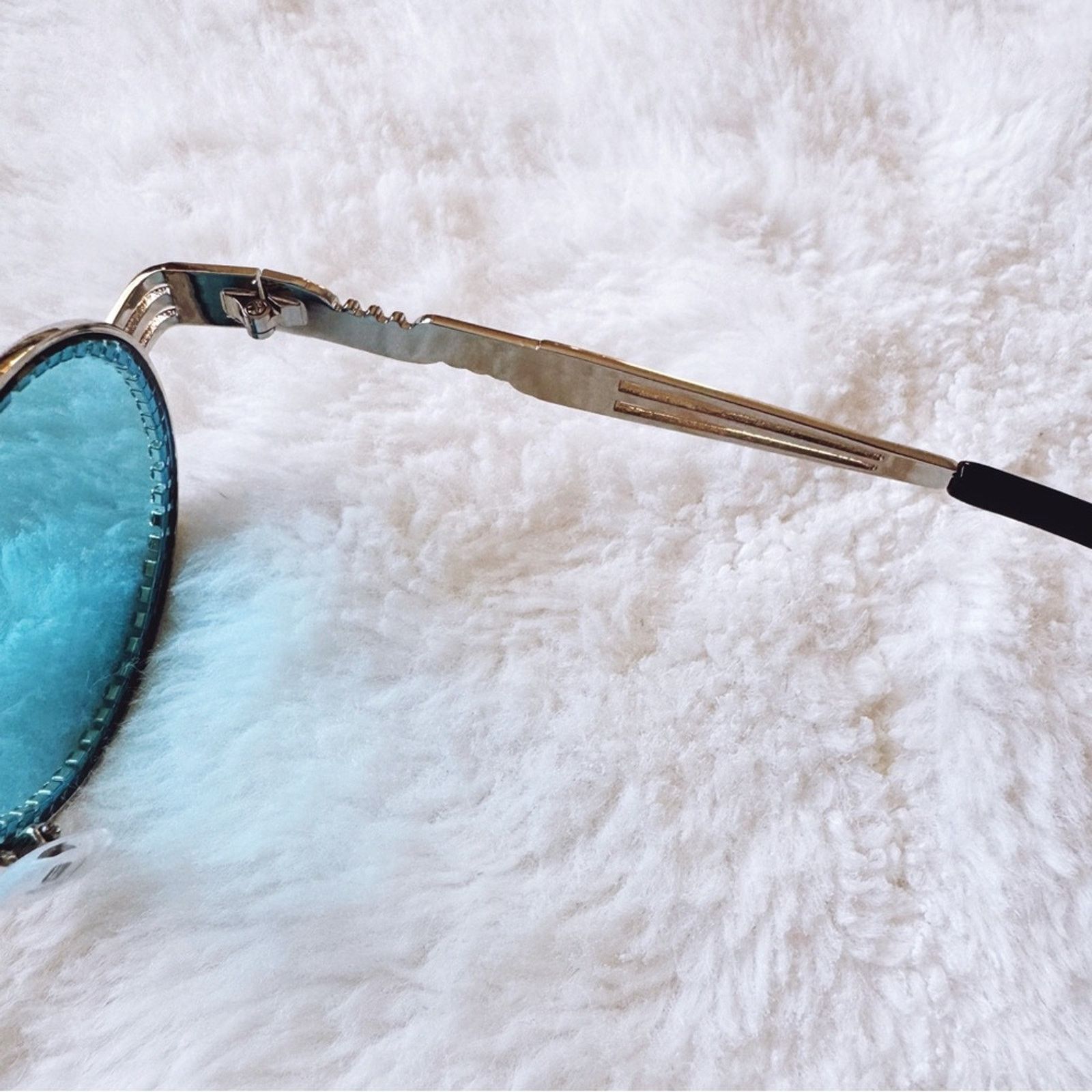 Other Kate Clear Blue Round Sunglasses Size ONE SIZE - 14 Thumbnail