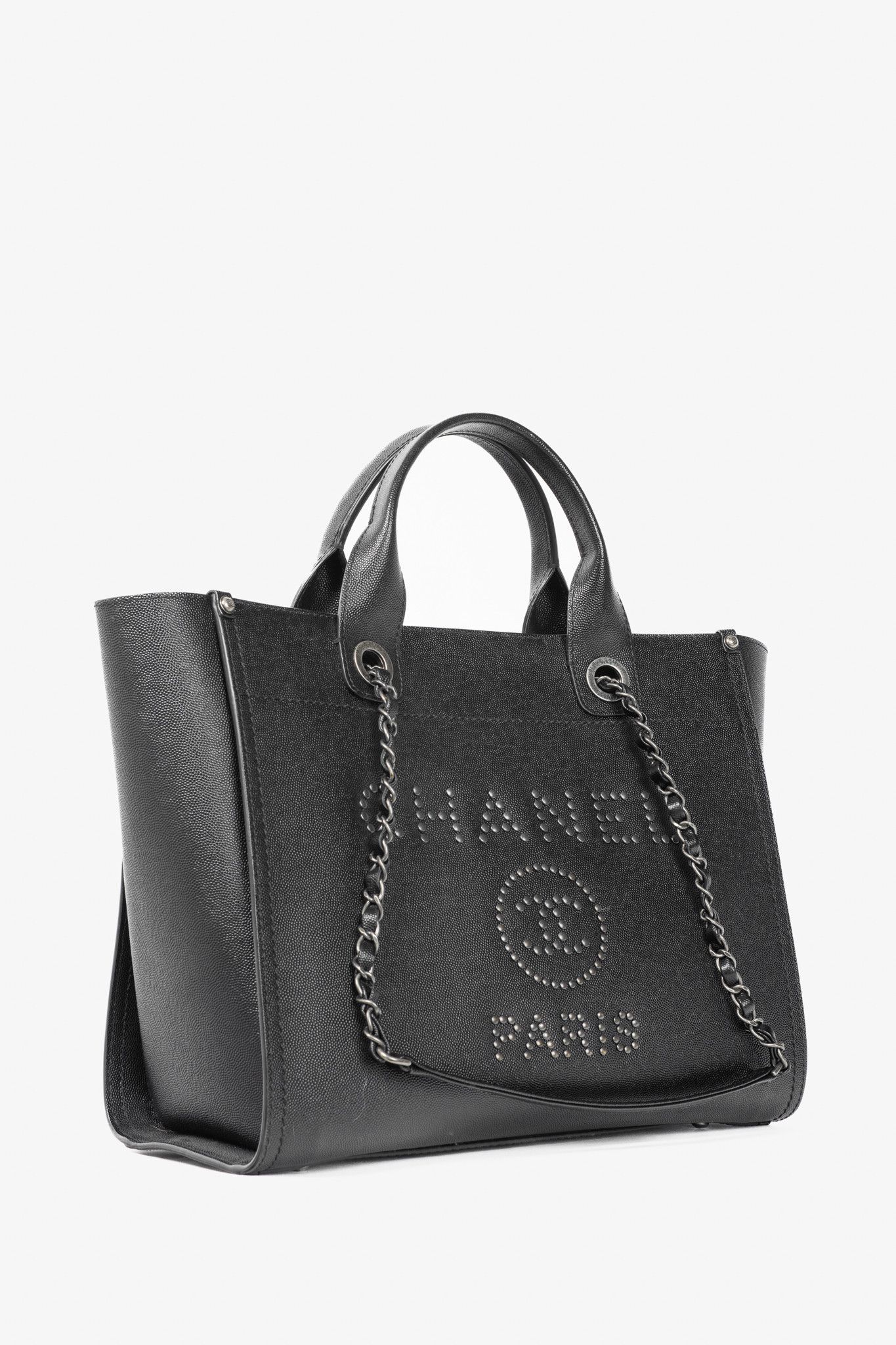 Chanel Chanel Small Deauville Black Caviar Studded Tote Size ONE SIZE - 2 Thumbnail