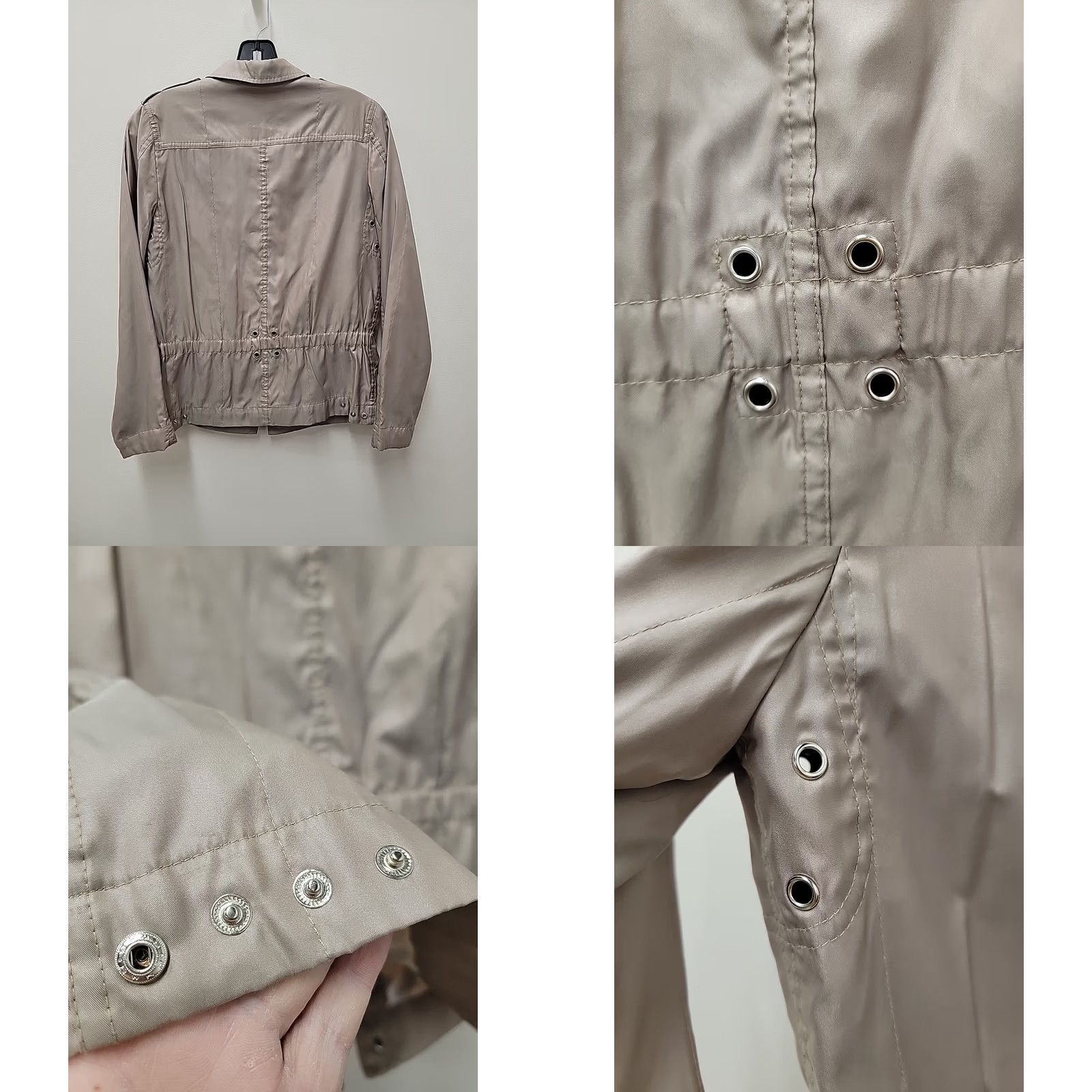 Chanel VINTAGE CHANEL Logo Jacket Full Zip Womens Jacket 44 Beige 90s Lined Rayon Viscose Size M / US 6-8 / IT 42-44 - 9 Thumbnail