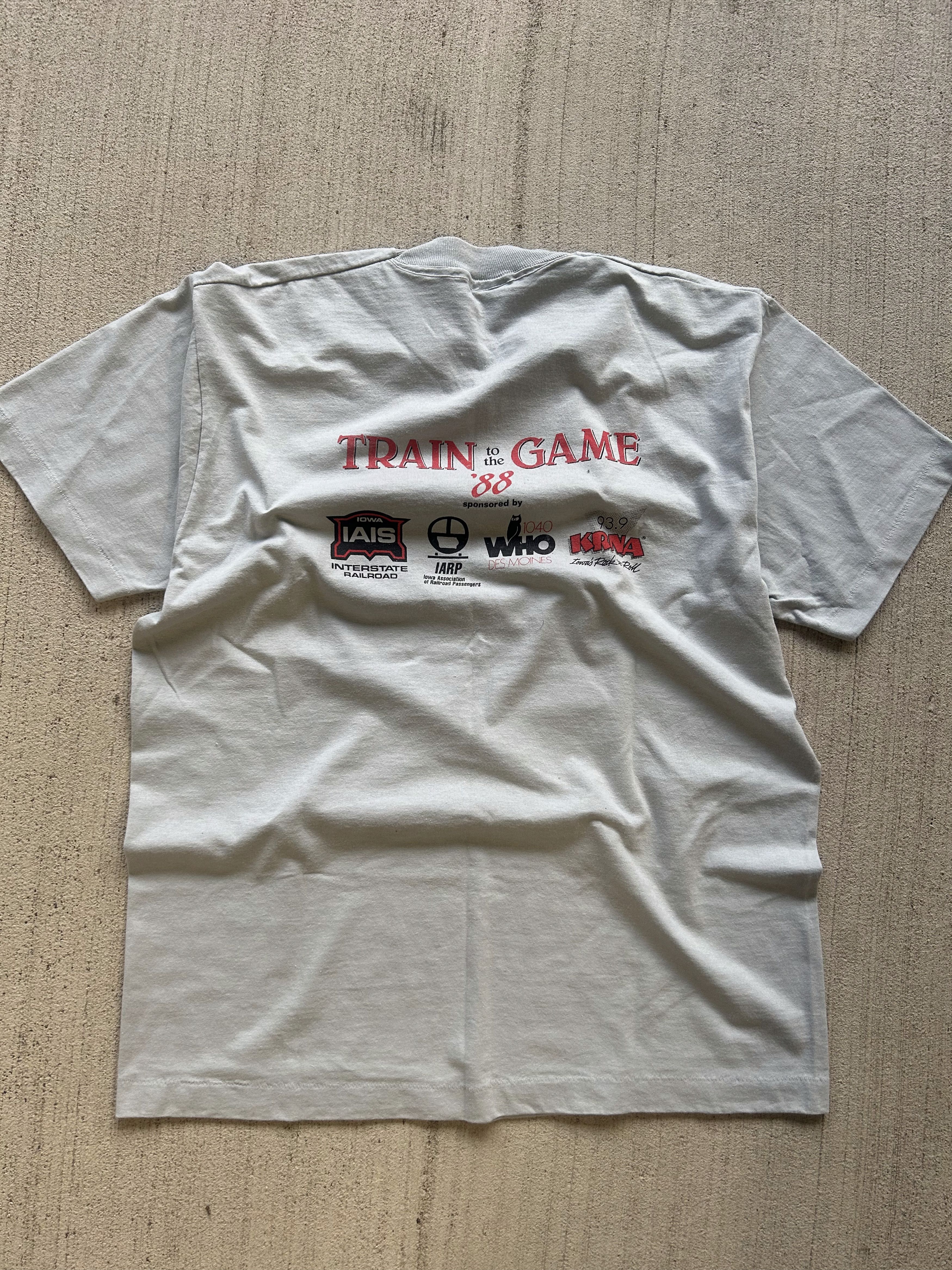 Vintage Vintage 1988 Train to the Game Iowa State vs Iowa Football Size US XL / EU 56 / 4 - 4 Thumbnail