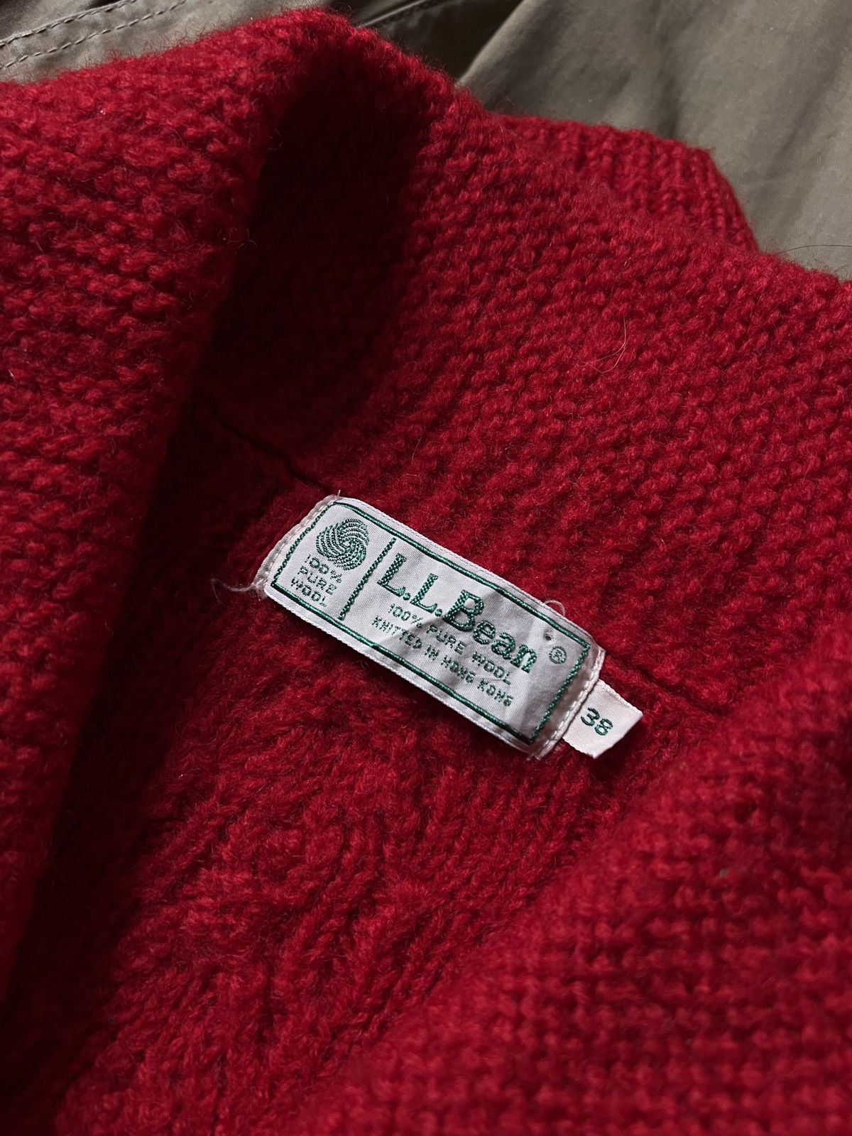 L.L. Bean Vintage Handknitted L.L. Bean Red Wool Cardigan Sweater Size M / US 6-8 / IT 42-44 - 9 Thumbnail