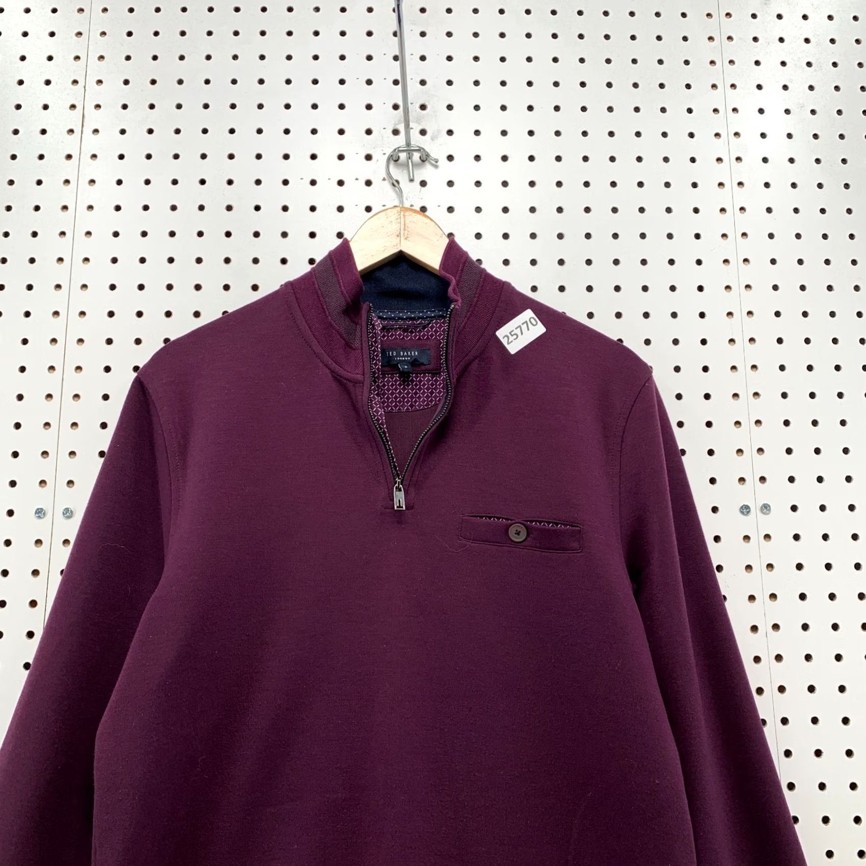 Ted Baker Ted Baker London Sweater Pullover 1/4 Zip Long Sleeve Purple Men’s Size 3 Size US S / EU 44-46 / 1 - 5 Thumbnail