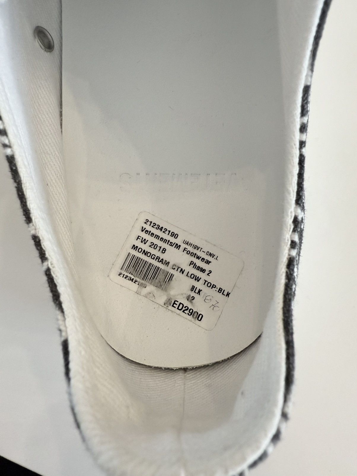 Vetements New FW18 Phase 2 Monogram CTN Low Top Canvas Sneakers 42 Size US 8.5 / EU 41-42 - 20 Thumbnail