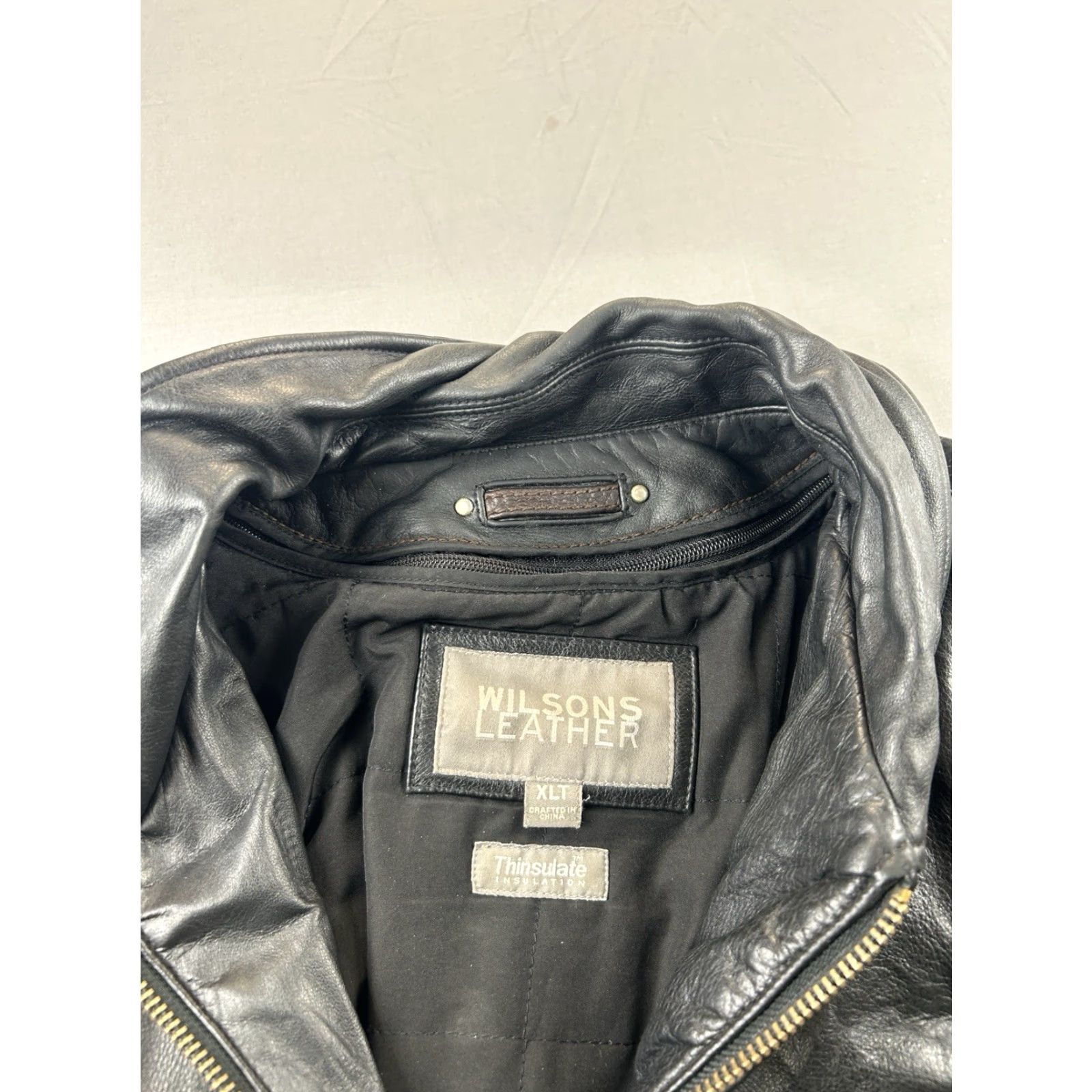 Vintage Wilson’s Leather Jacket Full Zip XL Tall Black Insulated Biker Jacket Mens XL Leather Black Insulated Biker Theme Size US XL / EU 56 / 4 - 3 Thumbnail