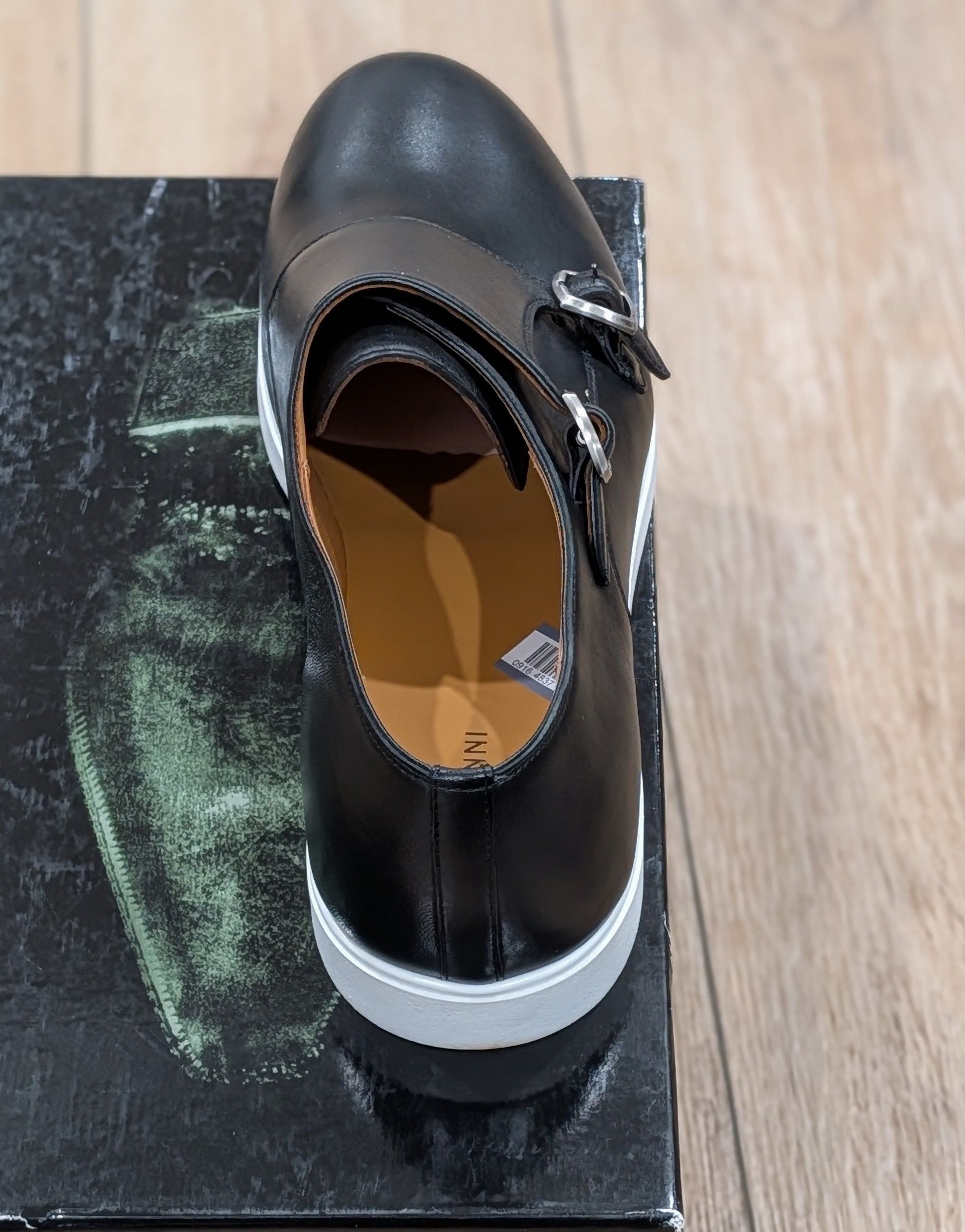 Magnanni MAGNANNI Leather Double Monk Strap Shoes Black/White 13 Size US 13 / EU 46 - 4 Thumbnail