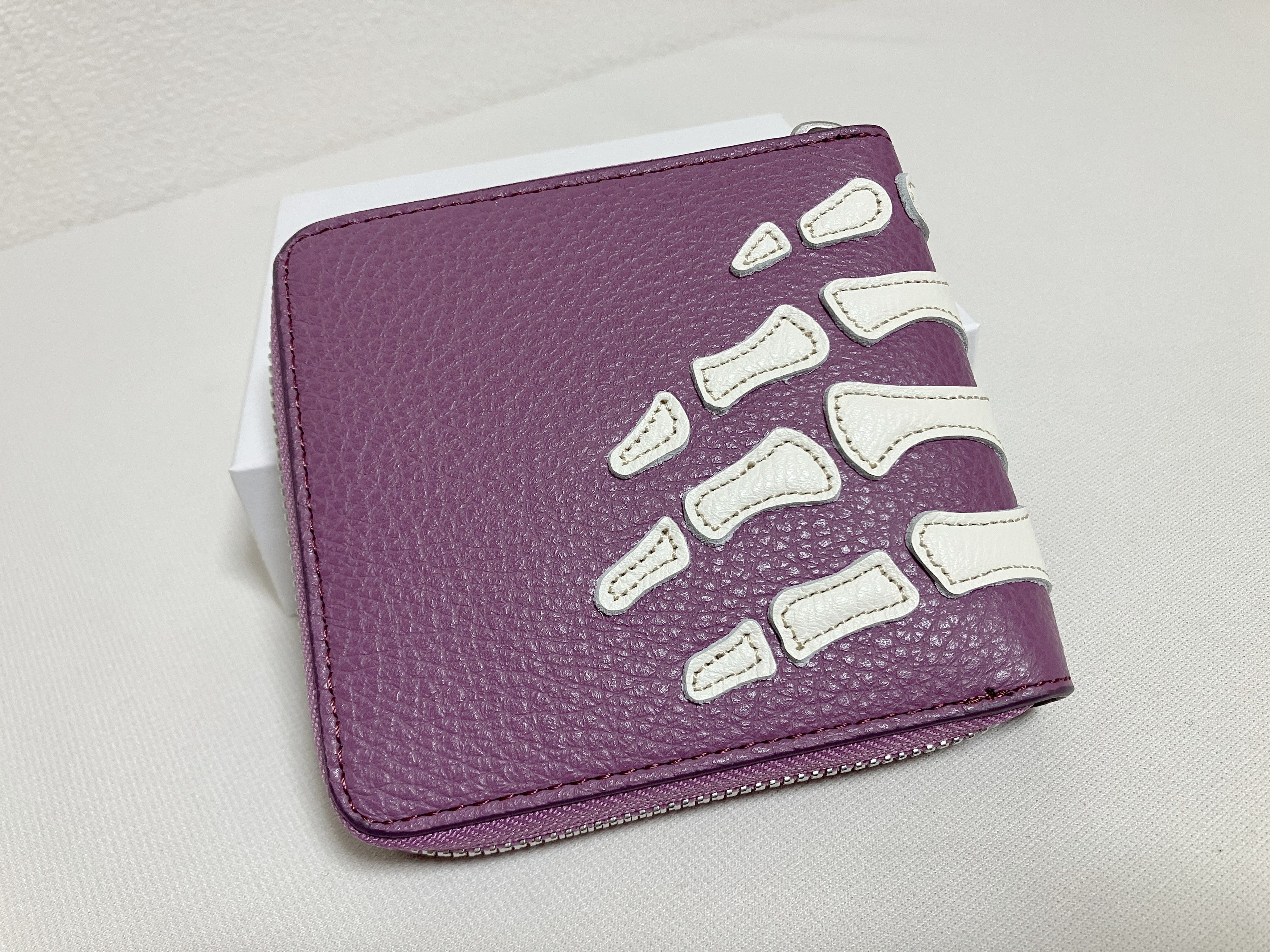Kapital Kapital THUMBS UP BONE HAND ZIP leather wallet new purple Size ONE SIZE - 2 Thumbnail