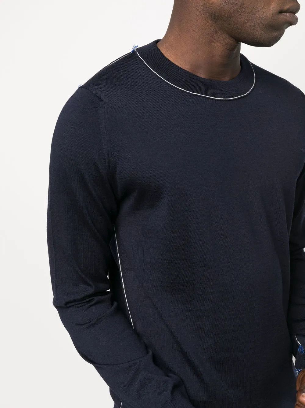 Maison Margiela o1w1db10526 Work-In-Progress Wool Sweater in Blue Size US XL / EU 56 / 4 - 5 Thumbnail