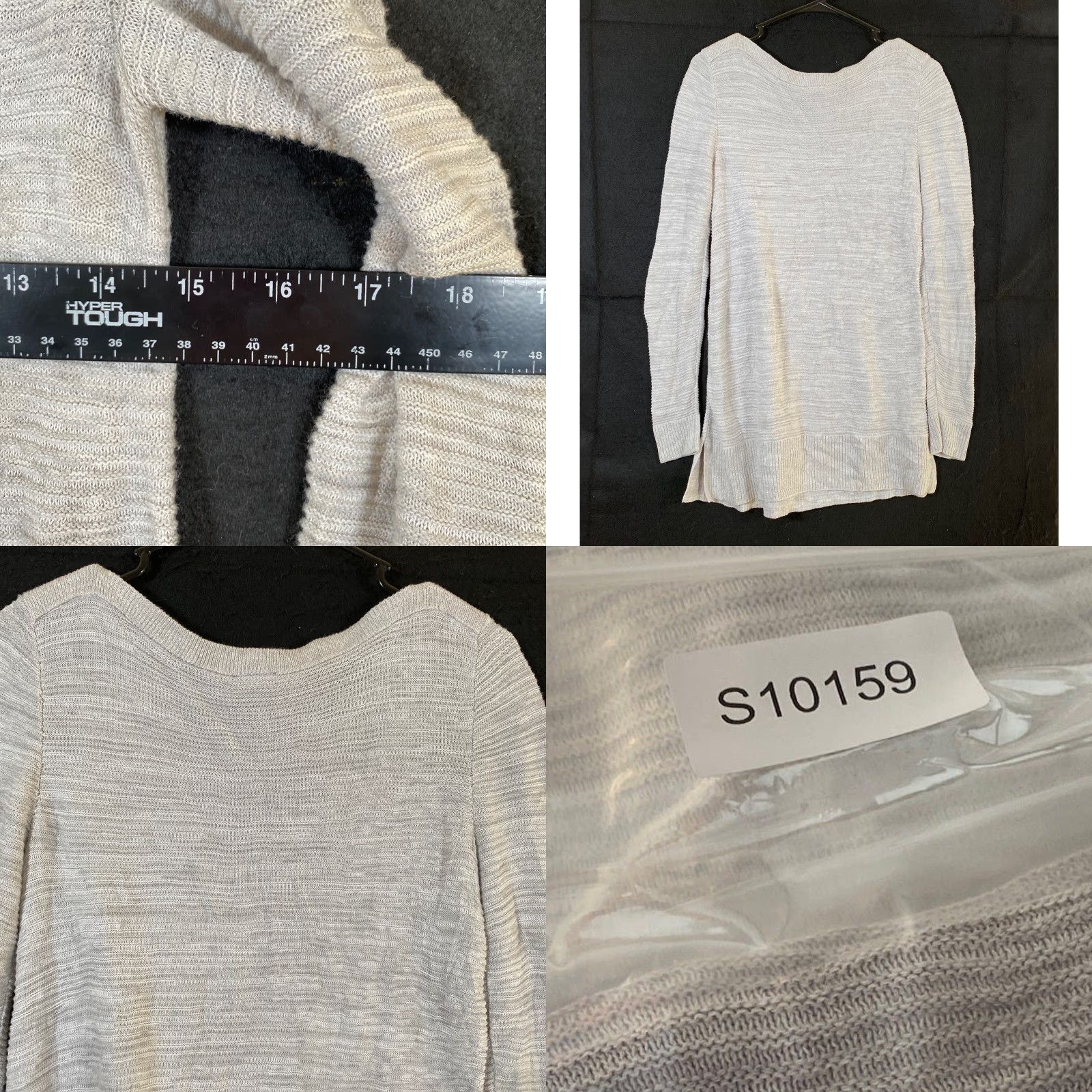 Ann Taylor Ann Taylor Factory Womens Sweater Beige Boat Neck Long Sleeve Knit Slit Hem S Size S / US 4 / IT 40 - 8 Thumbnail