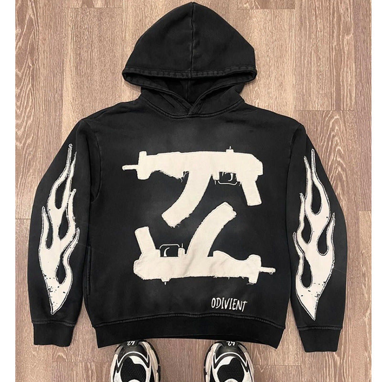 Other Rifle-Flame Graphic Gothic Pullover Hoodie Size US M / EU 48-50 / 2 - 1 Thumbnail