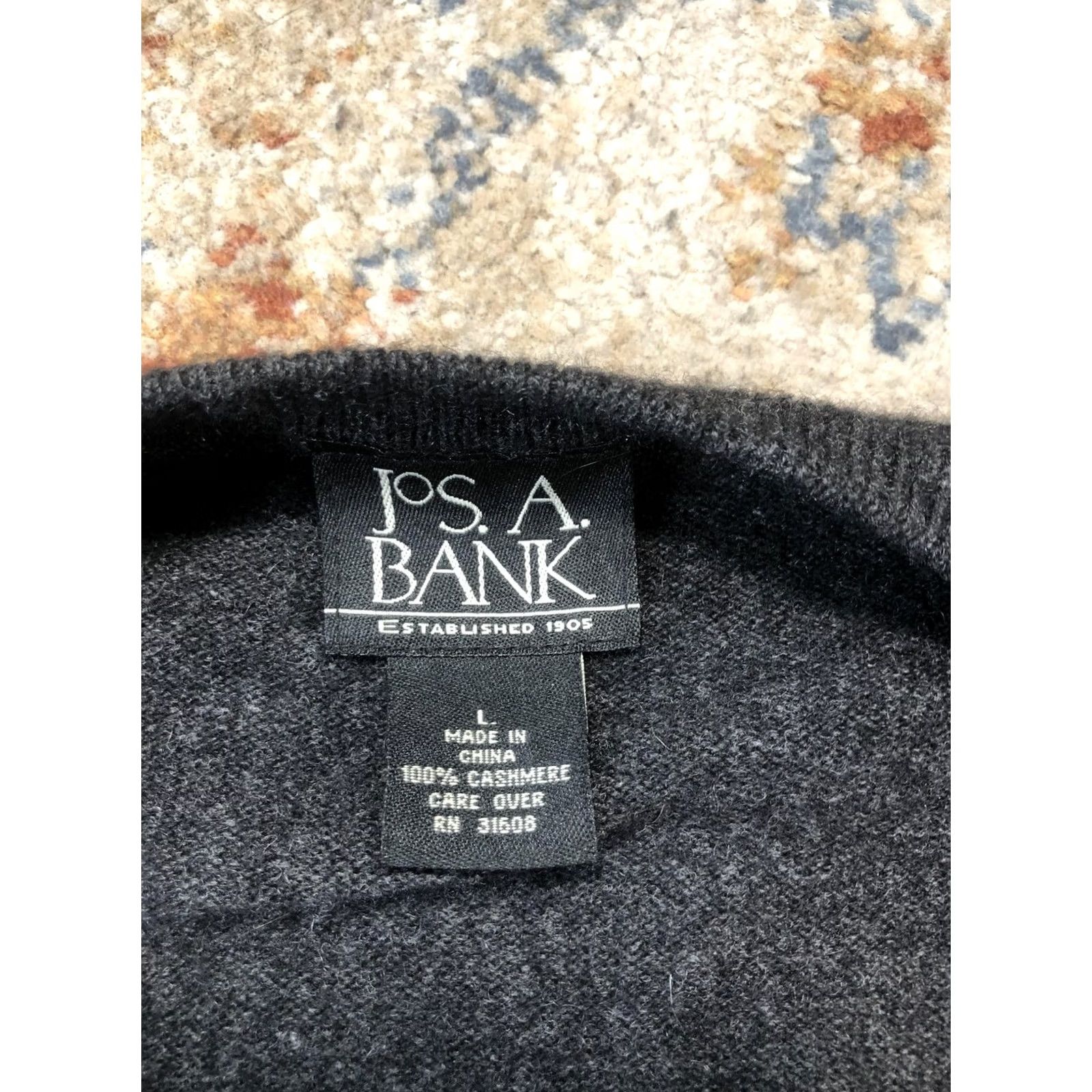 Jos. A. Bank Jos. A. Bank Sweater Mens L Gray 100% Cashmere V-Neck Knit Pullover Lightweight Business Mens Size US L / EU 52-54 / 3 - 7 Thumbnail