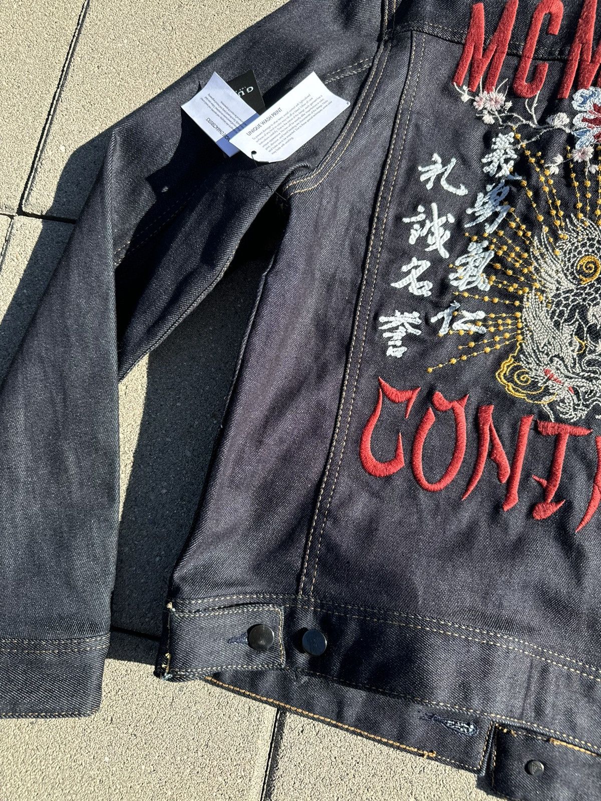 Guess Raw Selvedge Denim Jacket Guess Men’s Rex Embroidered Size US M / EU 48-50 / 2 - 13 Thumbnail