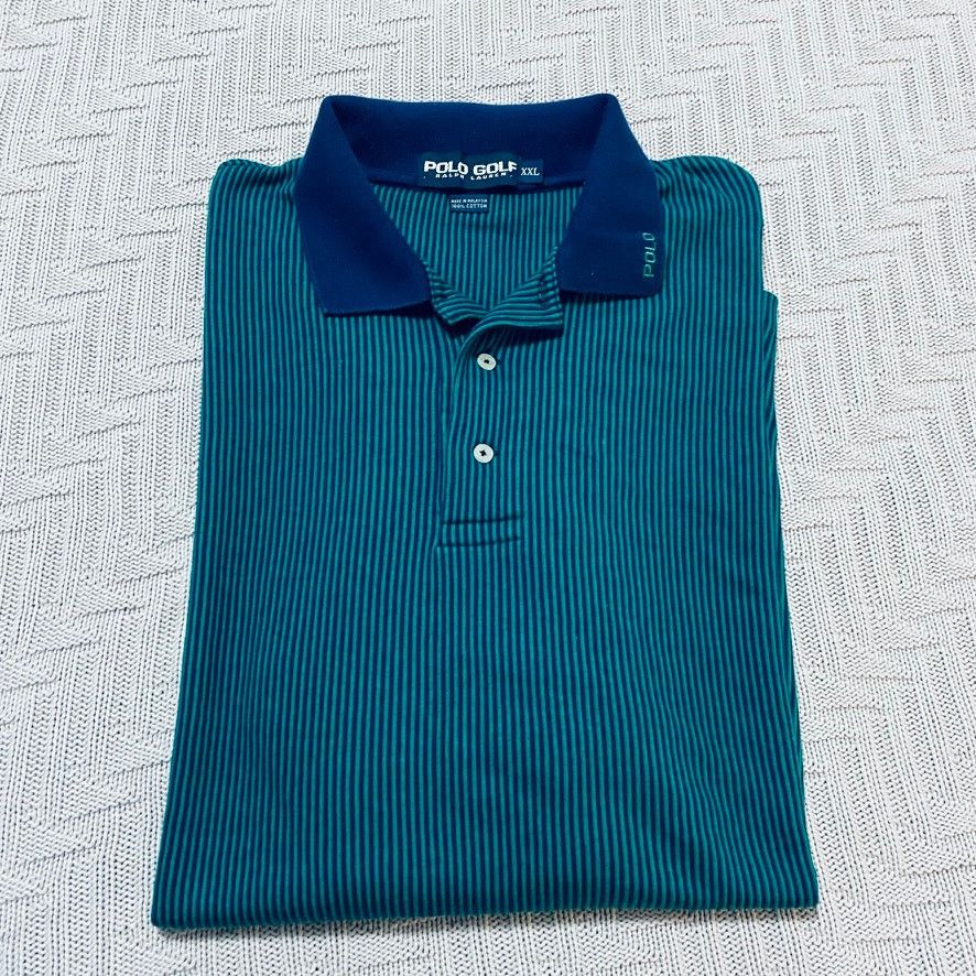 Polo Ralph Lauren Polo Ralph Lauren green stripe polo Size US XXL / EU 58 / 5 - 1 Thumbnail