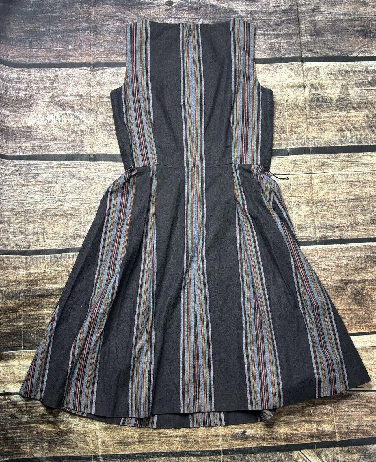 L.L. Bean LL Bean Signature Dress Women's Size 4 Striped Cotton A-Line Size S / US 4 / IT 40 - 3 Thumbnail
