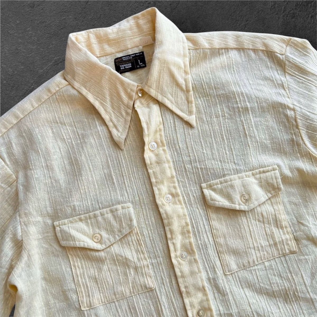 JCPenney Vintage 80s JCPENNEY Towncraft Linen Buttons Up Shirt Size US L / EU 52-54 / 3 - 3 Thumbnail