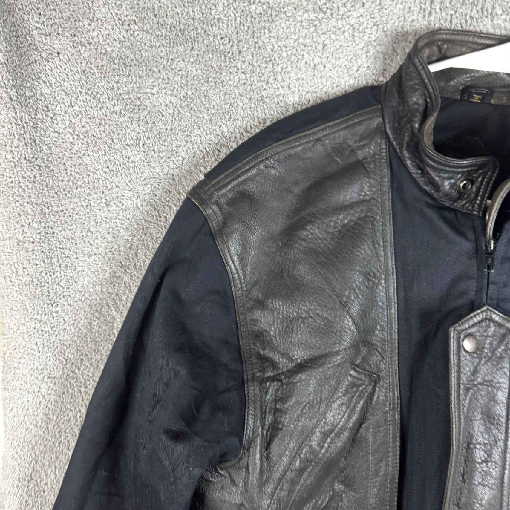 Vintage Vintage Lakeland Coat Mens 42 Black Leather Canvas Insulated Outdoor Pockets Size US XS / EU 42 / 0 - 5 Thumbnail