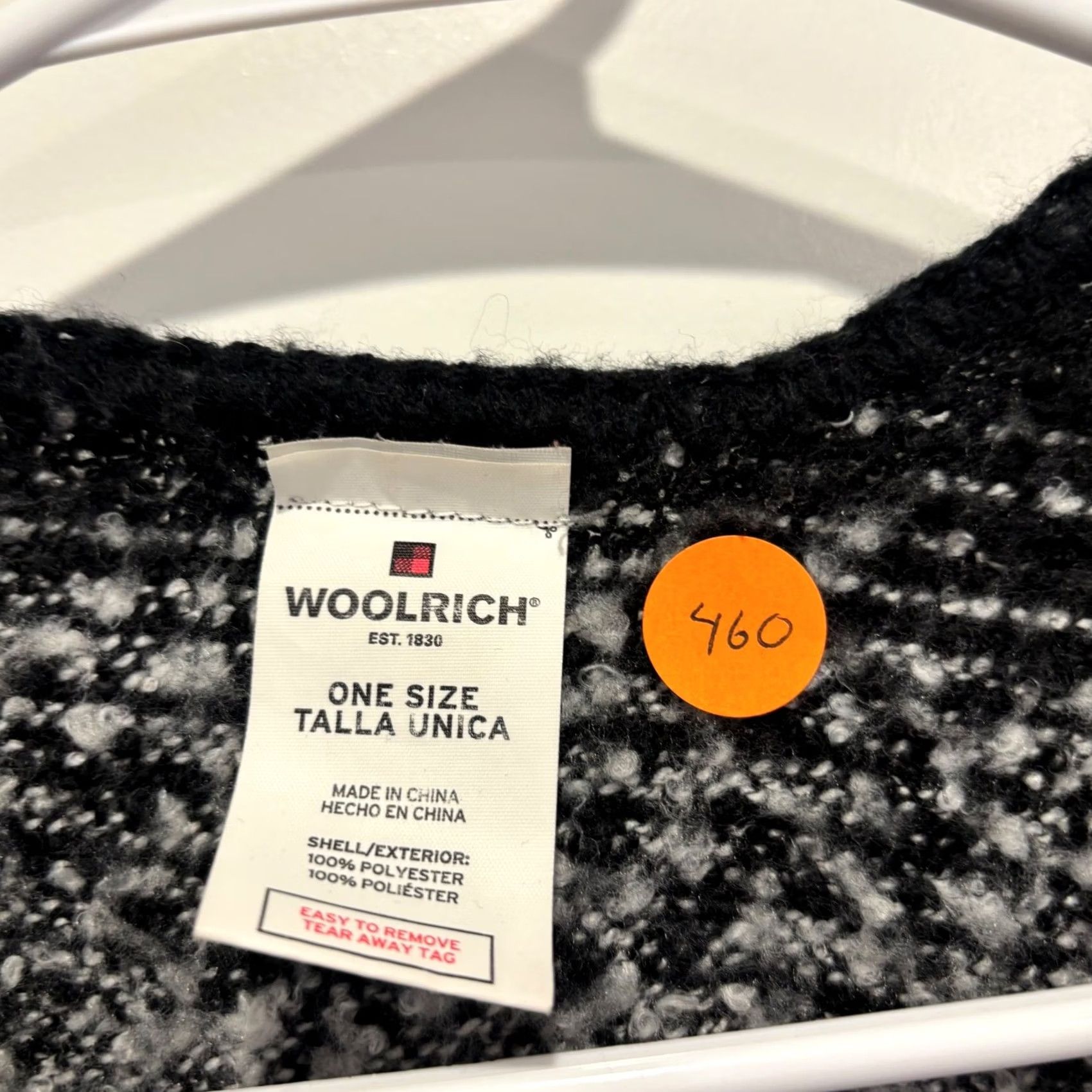 Vintage Woolrich Womens Black Grey Striped Knit Poncho Wrap Shawl Open Front One Size Size ONE SIZE - 2 Thumbnail
