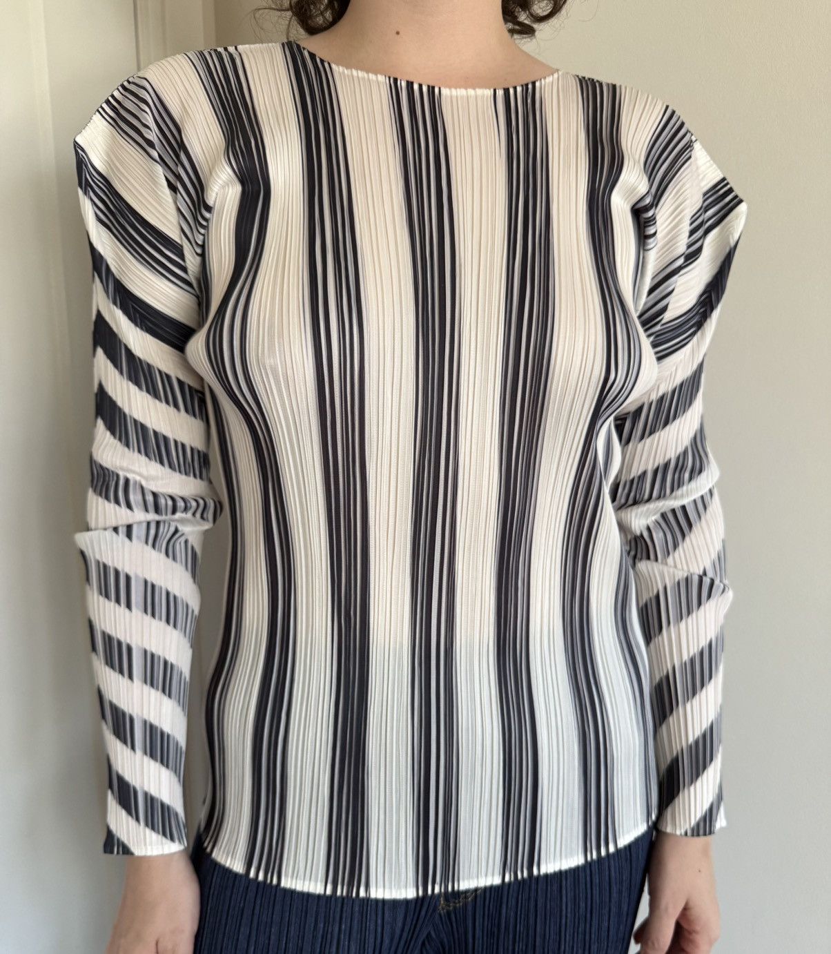 Issey Miyake × Pleats Please Issey Miyake RARE 1996 Pleats Please Issey Miyake striped top Size ONE SIZE - 7 Thumbnail