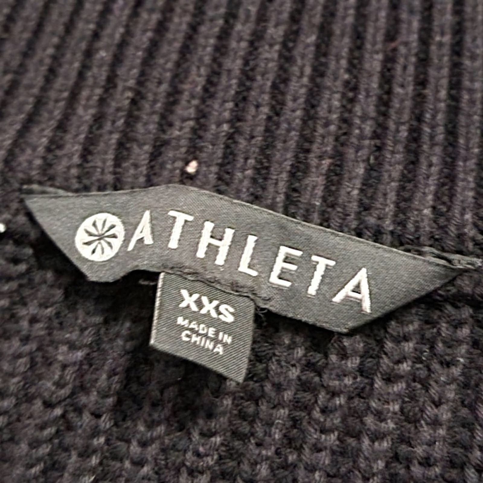 Lululemon Athleta Black Ribbed Zip Up Cropped Sweater - XXS Size XXS / US 00 / IT 34 - 4 Thumbnail