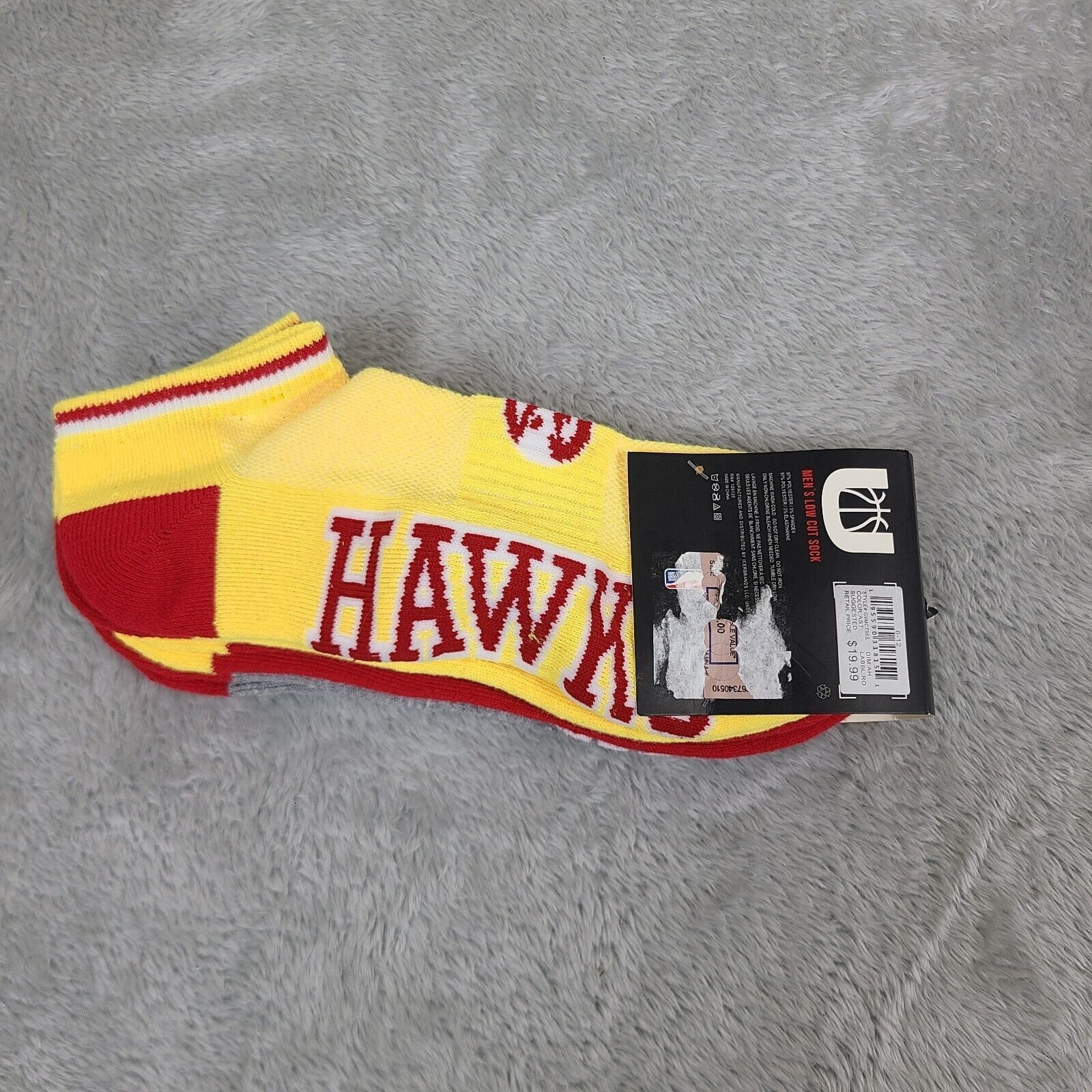 NBA Atlanta Hawks Socks Size 6-12 Yellow, Grey, Red All Differen Size ONE SIZE - 3 Thumbnail