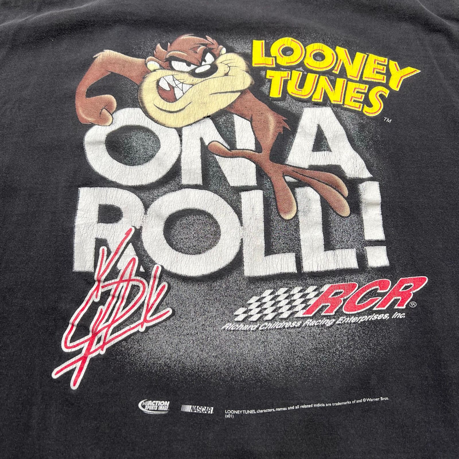Chase Authentics Vintage 90s Kevin Harvick T Shirt 2XL Black Looney Tunes Size US XXL / EU 58 / 5 - 8 Thumbnail