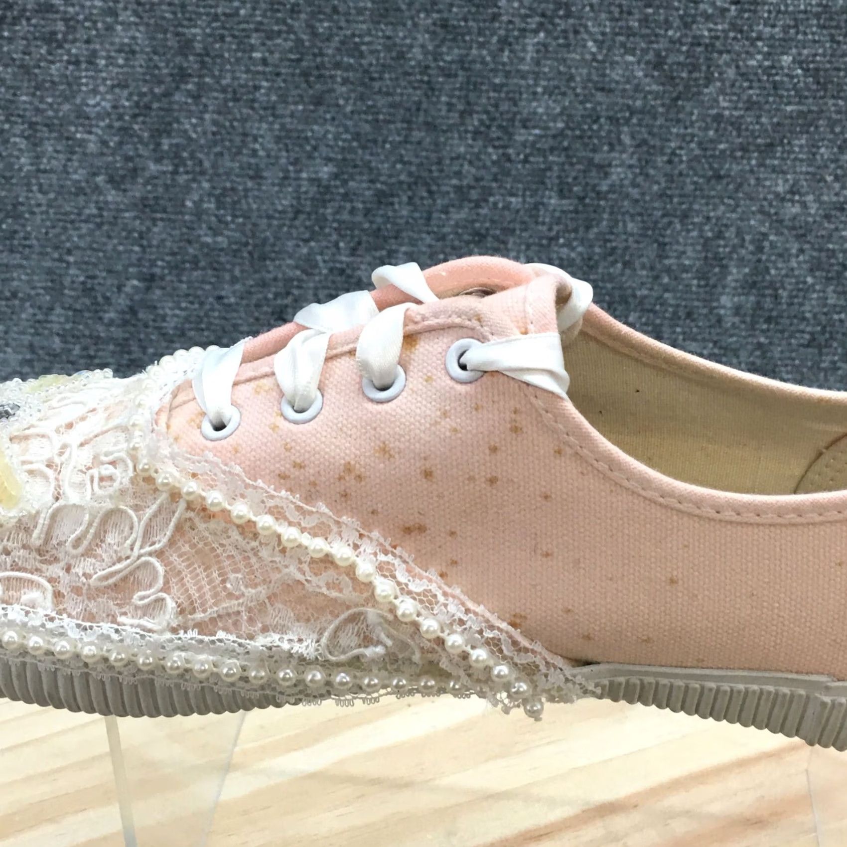 Cherokee Cherokee Shoes Womens Casual Low Top Lace Sneakers Pink White Fabric Lace Up 9.5 Size L / US 10 / IT 46 - 5 Thumbnail