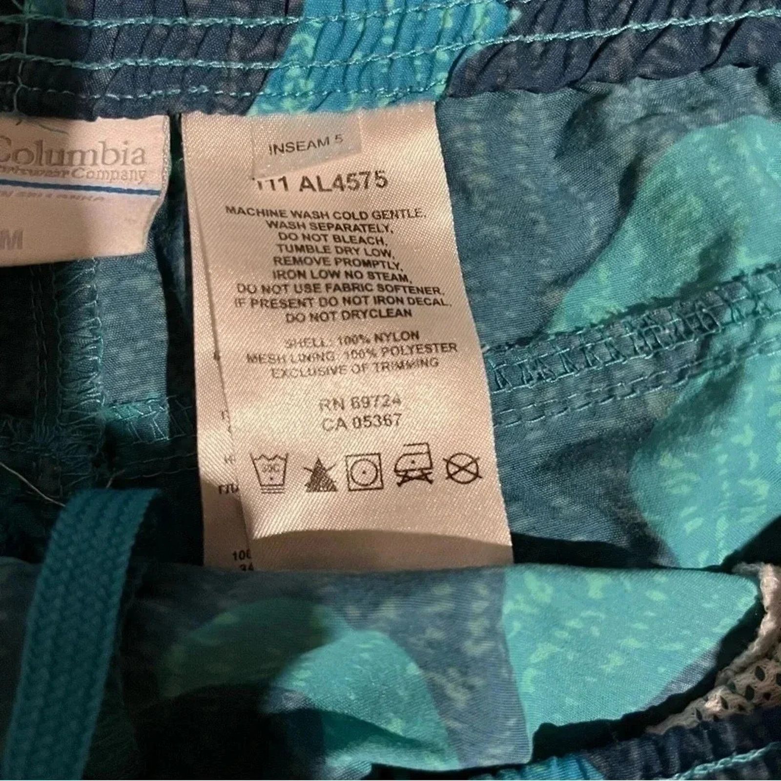 Columbia Columbia Women's Medium Blue Geometric Nylon Shorts Size 28" / US 6 / IT 42 - 5 Thumbnail