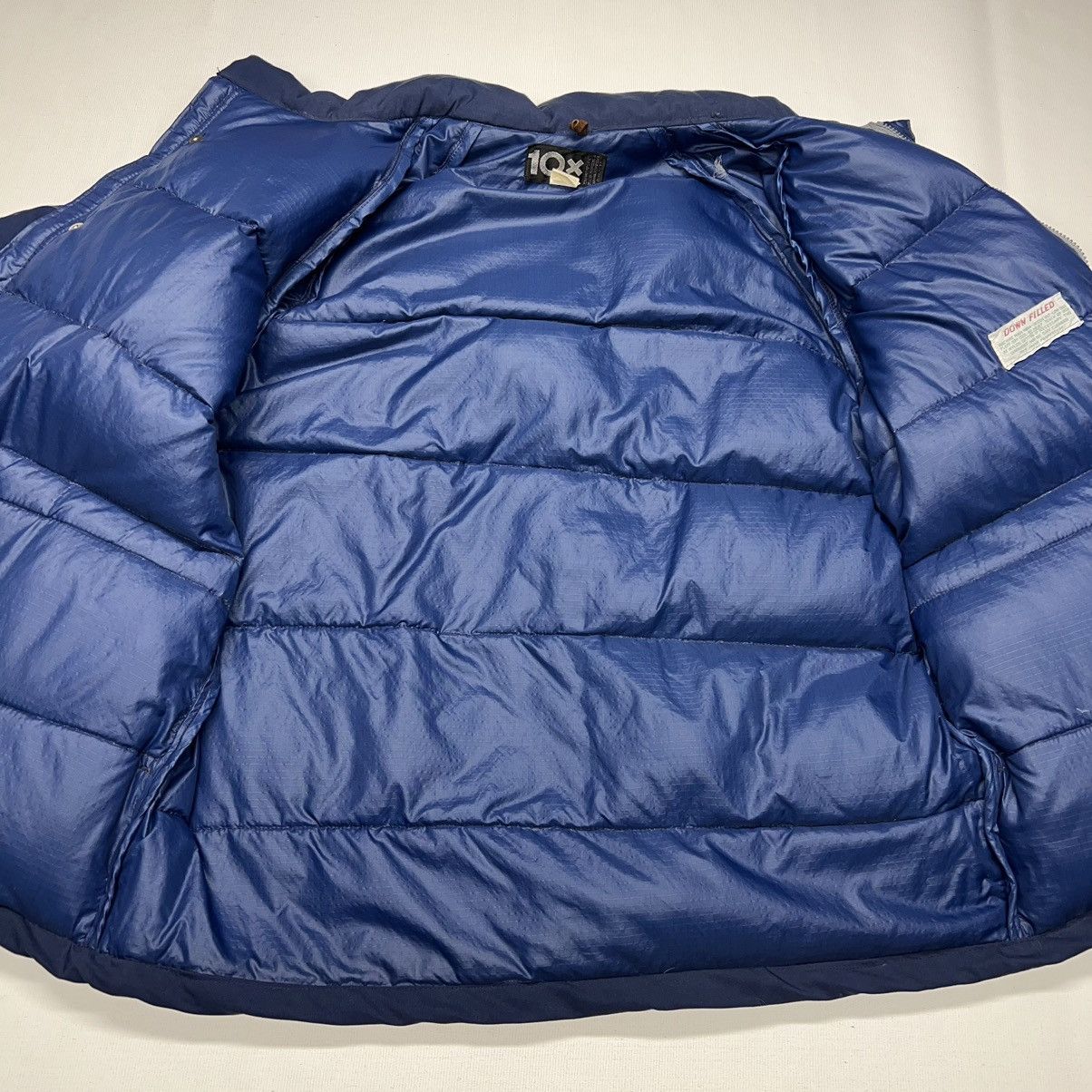 Vintage VTG 10X Down Jacket Blue Puffer Coat Zip Pocket Work Retro Size US XL / EU 56 / 4 - 8 Thumbnail