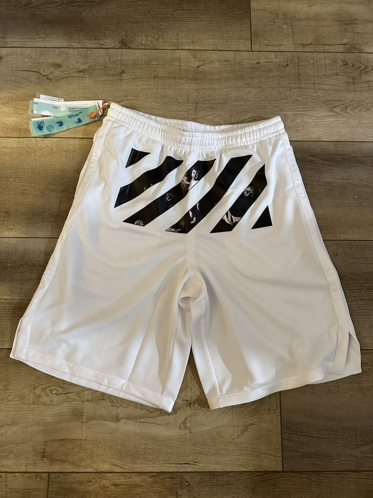 OFF-WHITE SHORTS MARBLE MESH パンツ