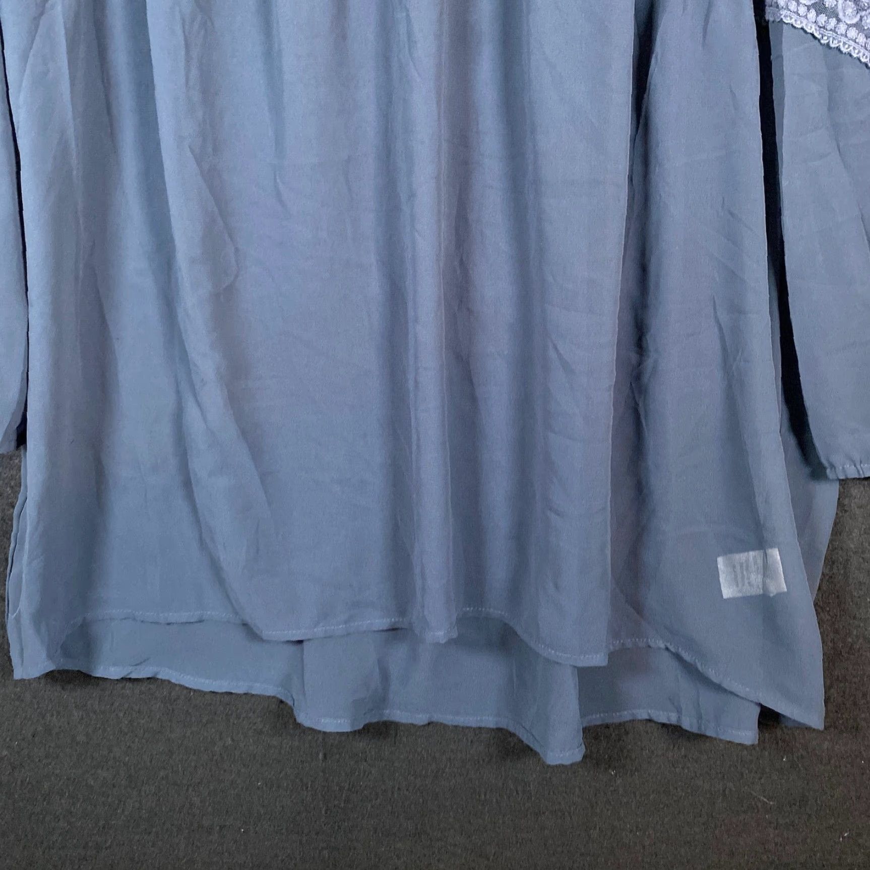 Lauren Conrad Lauren Conrad Blouse Blue V-Neck 3/4 Sleeve Sheer Tunic Polyester XL Womens Size XL / US 12-14 / IT 48-50 - 4 Thumbnail