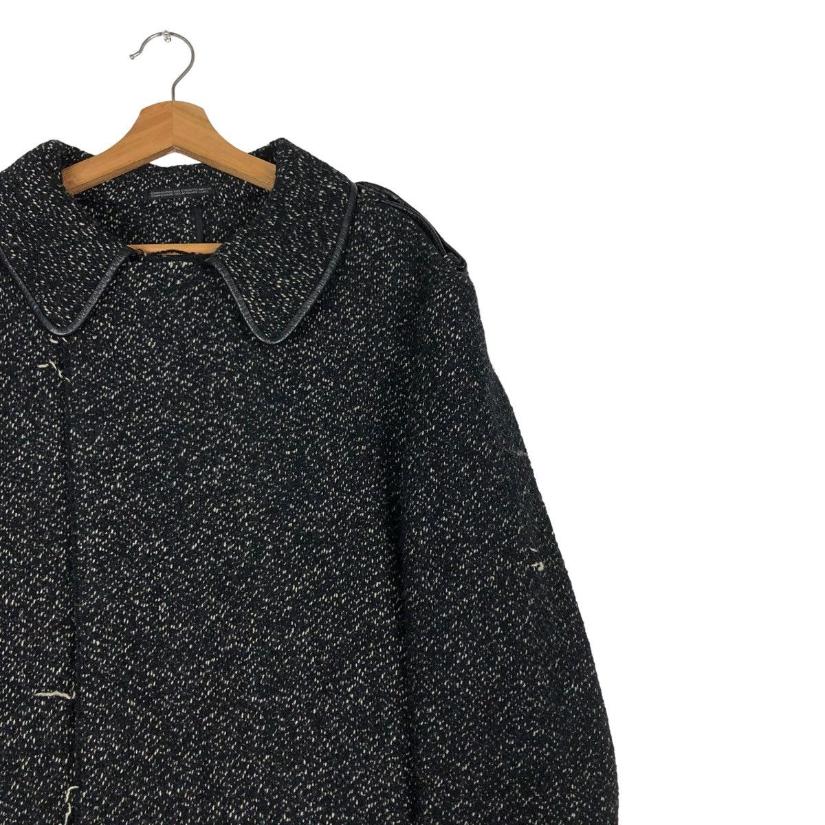 Yohji Yamamoto 🔥VINTAGE AW2004 YYPH WOOL JACKET LEATHER POCKET Size US L / EU 52-54 / 3 - 12 Thumbnail
