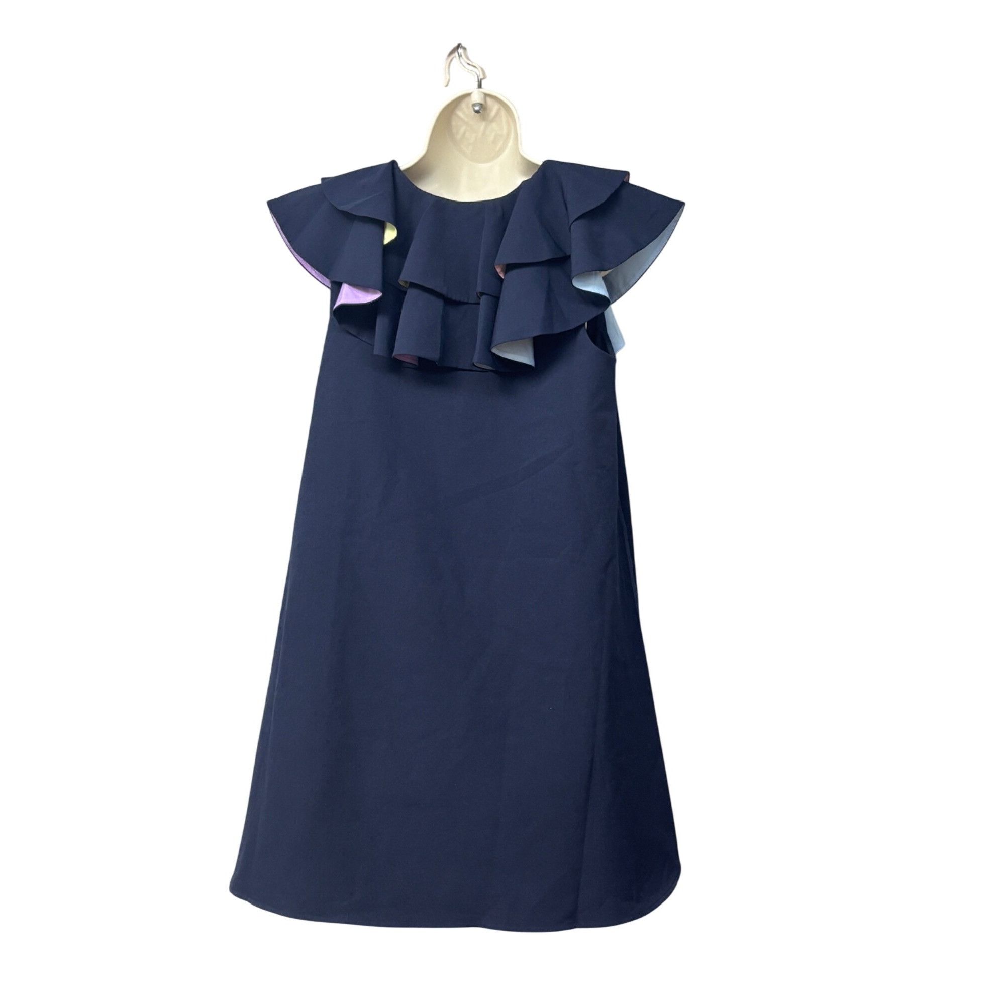 English Factory English Factory Multicolor Lined Ruffle Shift Dress, Navy, S Size S / US 4 / IT 40 - 15 Thumbnail