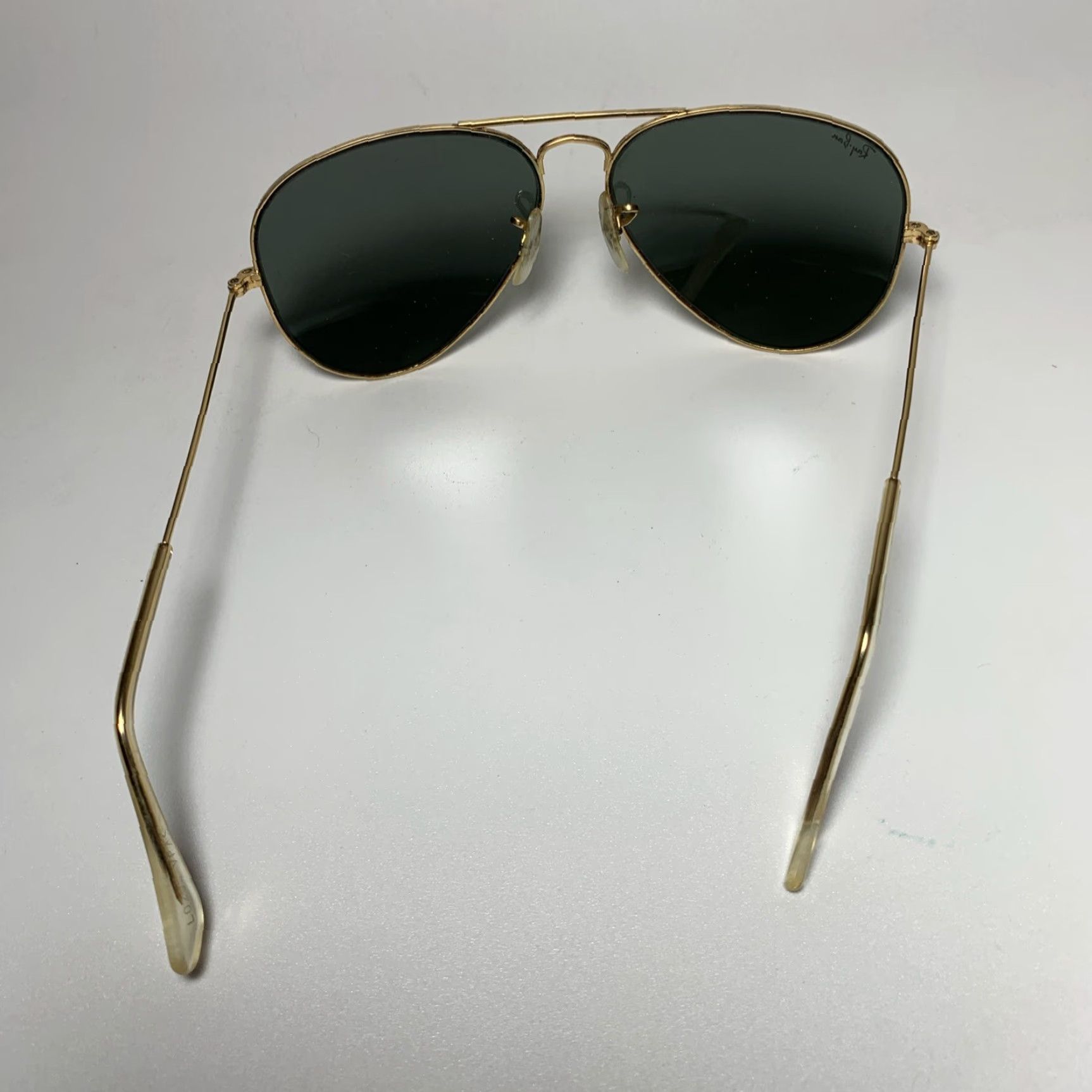 Vintage VINTAGE Ray-Ban Sunglasses Aviator Men 58 14 Gold Frame Green Lenses Case Size ONE SIZE - 7 Thumbnail