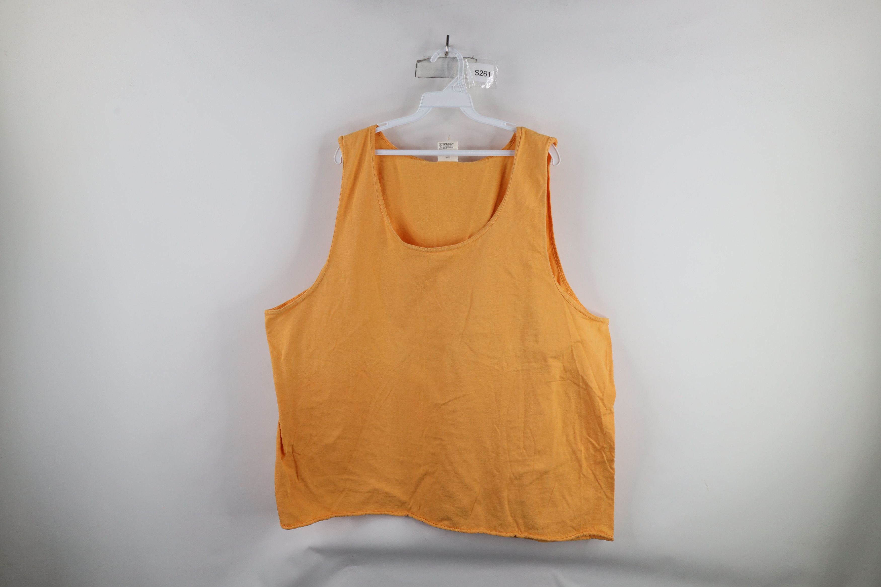 Vintage Vintage 90s Streetwear Blank Tank Top T-Shirt Orange Cotton Size US XXL / EU 58 / 5 - 1 Thumbnail