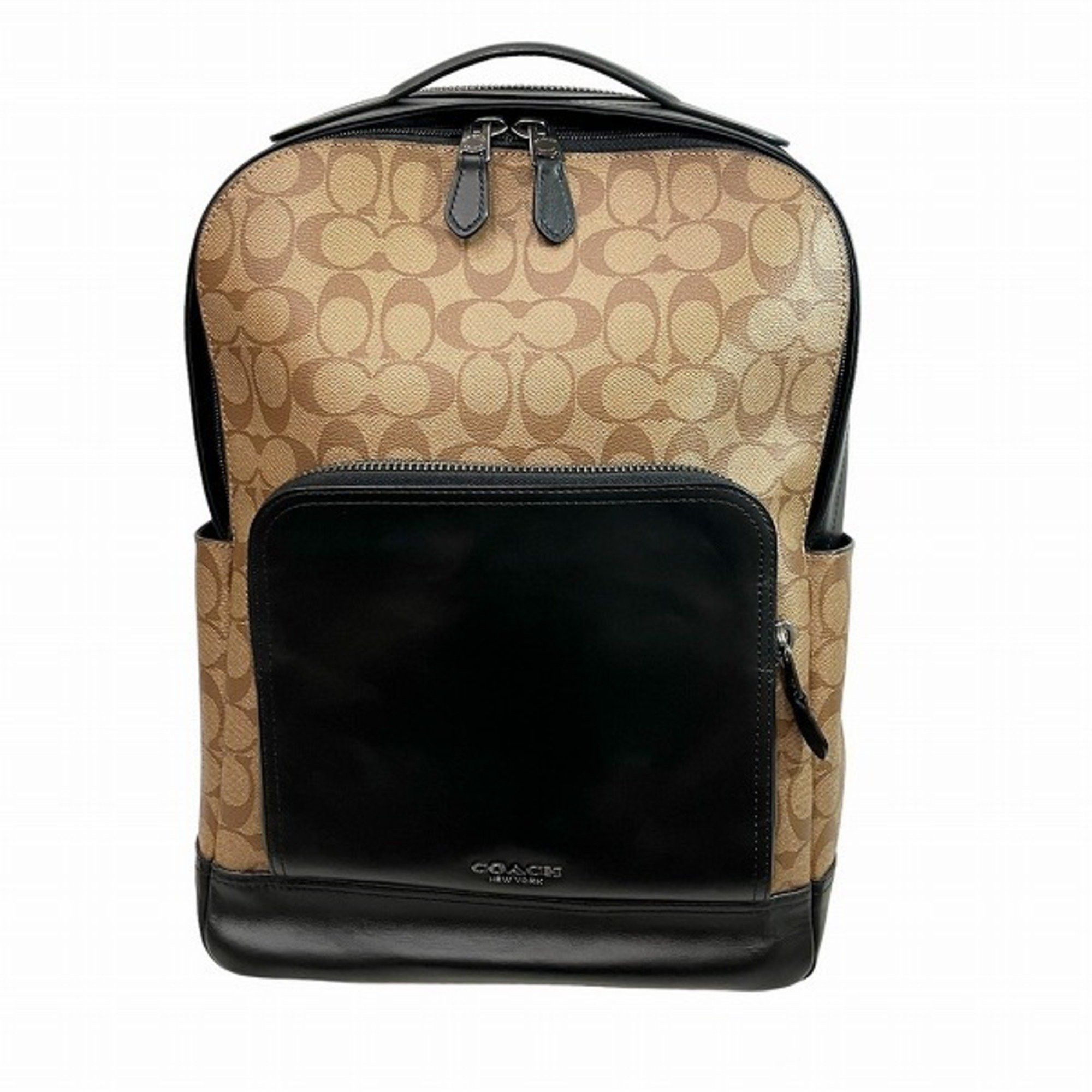 image of Coach Signature Graham Backpack F38755 Black Bag Unisex, Women's