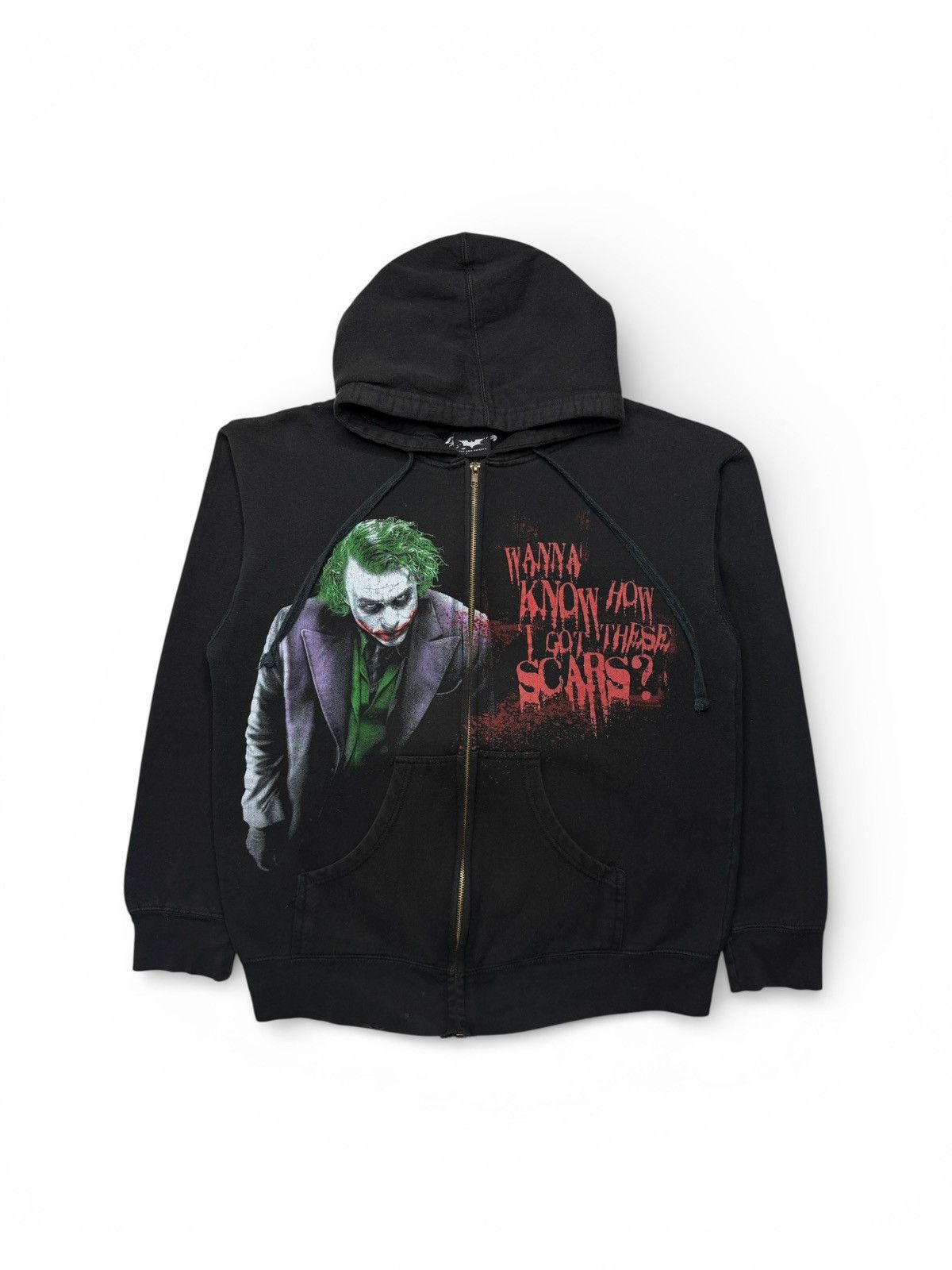Vintage 2008 The Dark Knight Heath Ledger Joker Zip Up Sweater Size US M / EU 48-50 / 2 - 2 Thumbnail