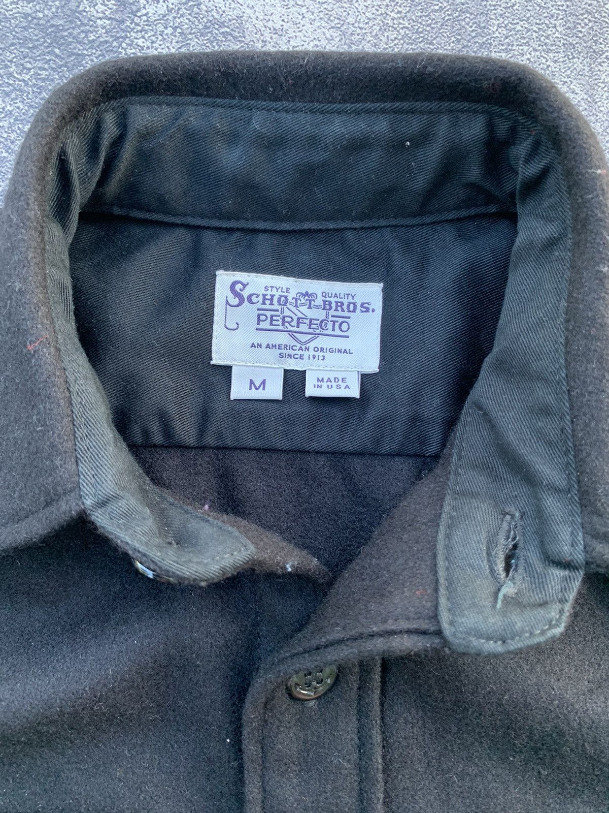 Other × Schott × Vintage Schott Bros Perfecto Wool Black Work shirt Size US M / EU 48-50 / 2 - 4 Thumbnail