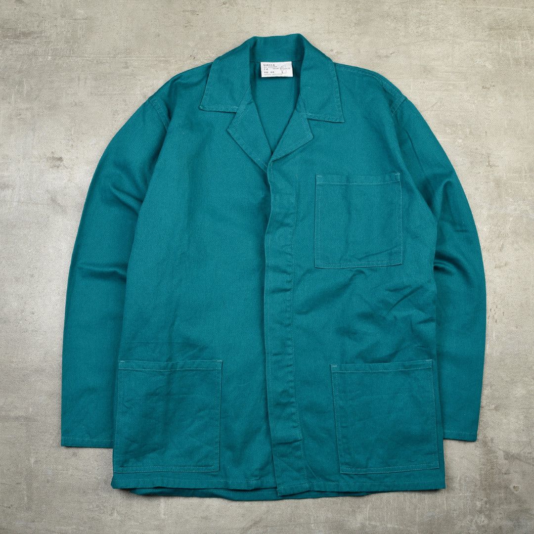 Vintage MENS CHORE JACKET FRENCH WORKER BLEU DE TRAVAIL GREEN Size US S / EU 44-46 / 1 - 1 Thumbnail