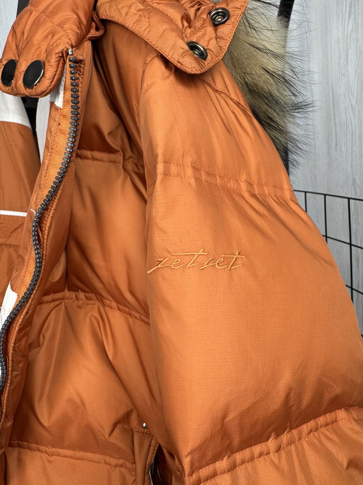 Japanese Brand Jet Set Orange quilted down puffer fur ski jacket Size US L / EU 52-54 / 3 - 14 Thumbnail