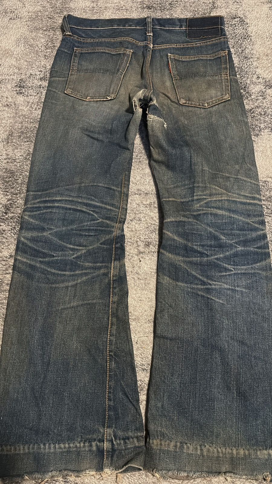 Vintage vintage 1970s big stone bootcut flare denim Size US 30 / EU 46 - 7 Thumbnail