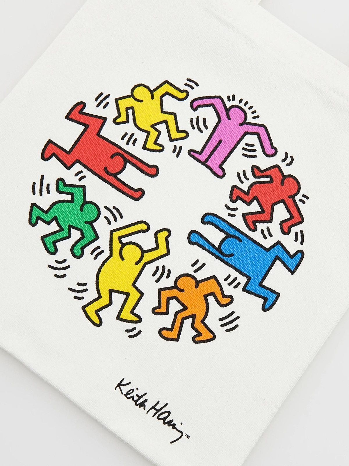 Keith Haring Keith Haring Tote Cotton Canvas Bag Shopper White Licensed Size ONE SIZE - 4 Thumbnail