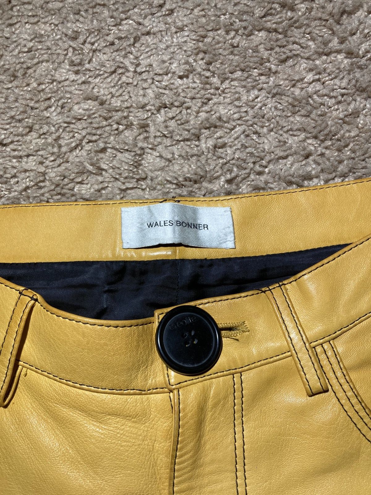 Wales Bonner AW18 Wales Bonner Leather Yellow Pants 2018 WB Jeans Creole Size US 28 / EU 44 - 3 Thumbnail