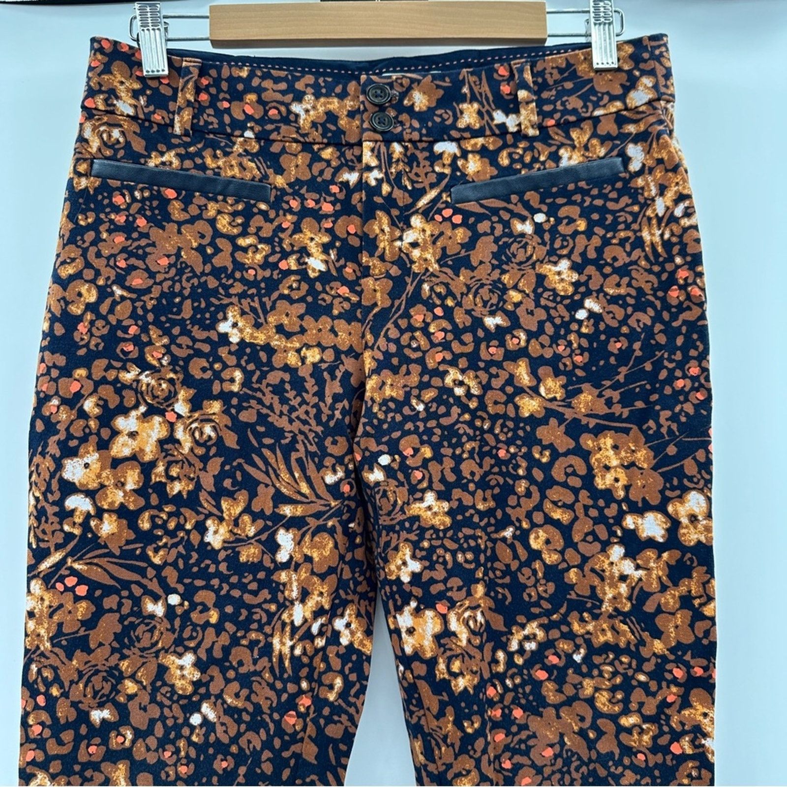 Anthropologie Anthropologie The Essential Slim Autumn Floral Trouser Pants Size 30" / US 8 / IT 44 - 4 Thumbnail