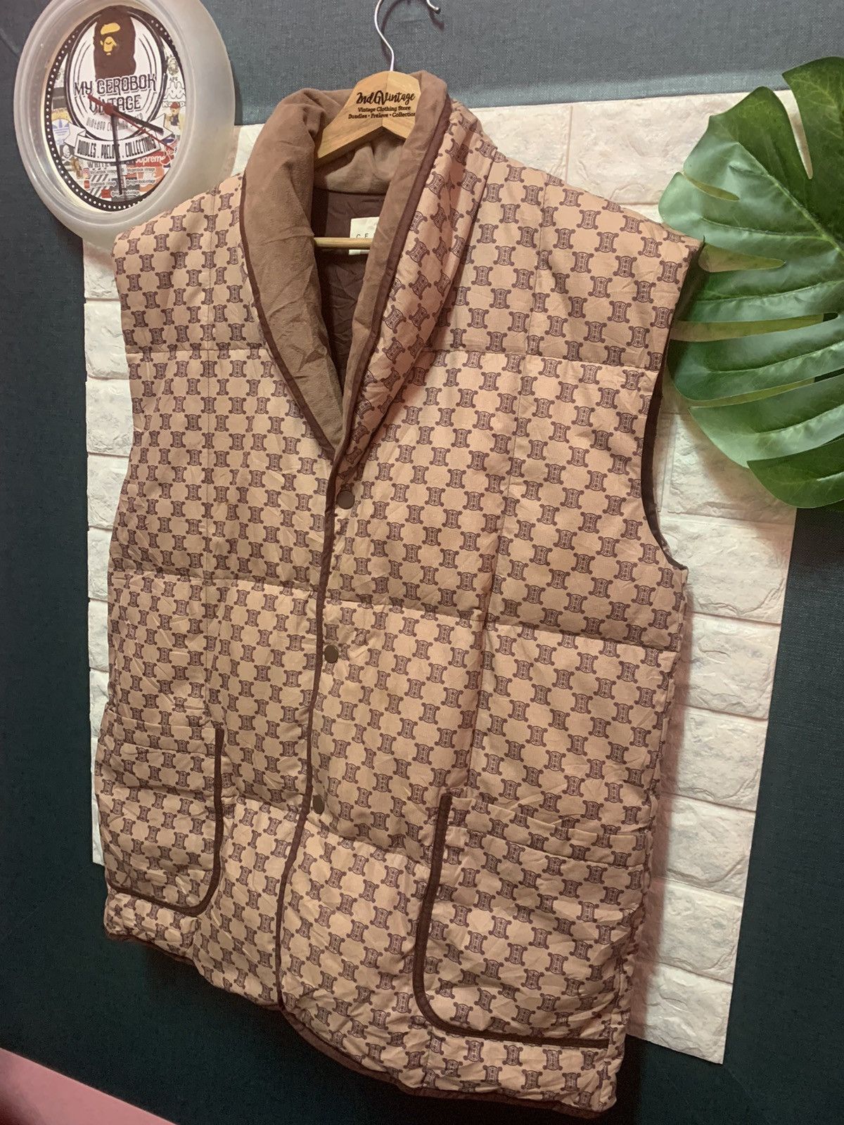 Celine RARE!! Puffer Vest Jacket CELINE Monogram Size US L / EU 52-54 / 3 - 2 Thumbnail