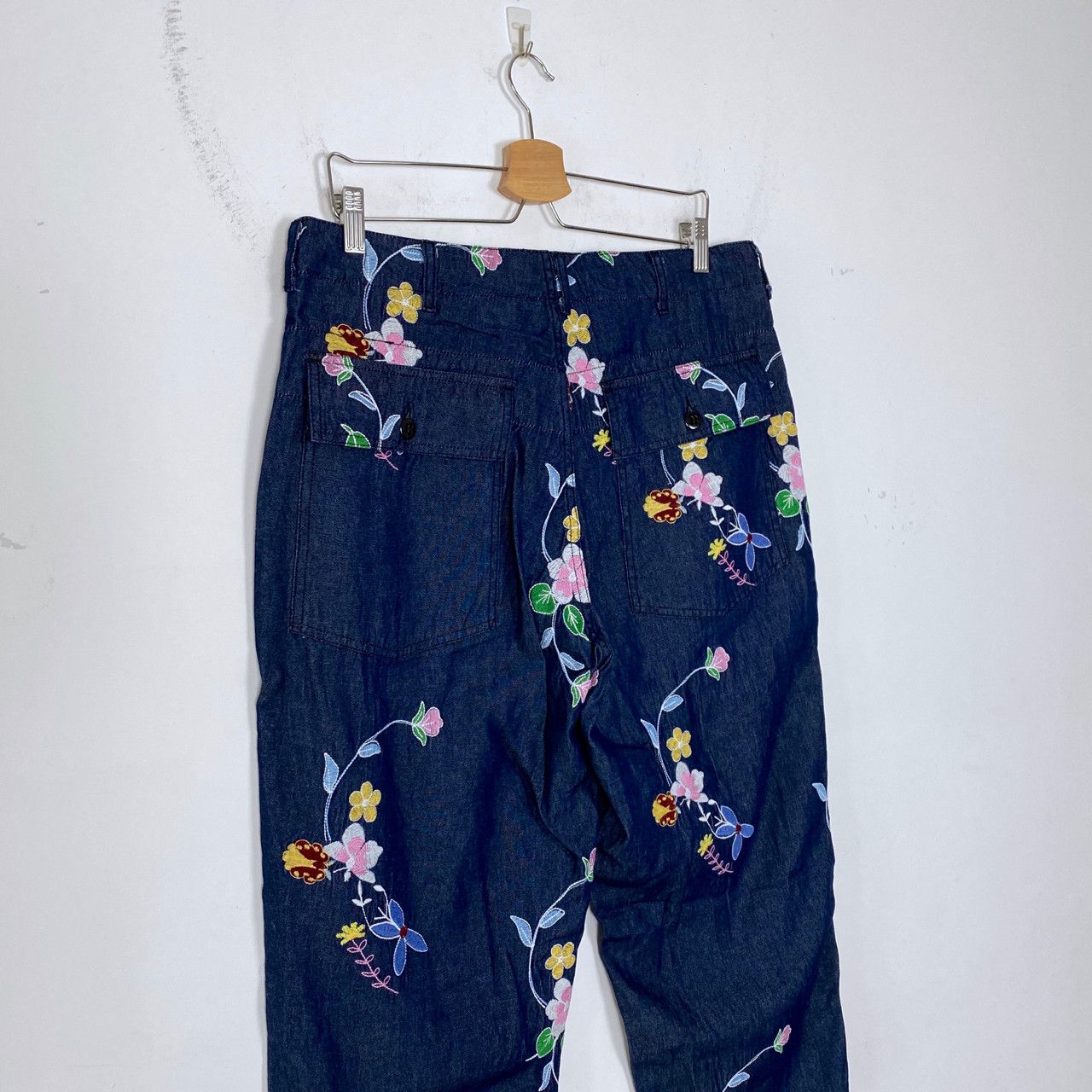 Engineered Garments INDIGO DENIM FLORAL EMBROIDERY FATIGUE PANT Size US 34 / EU 50 - 4 Thumbnail