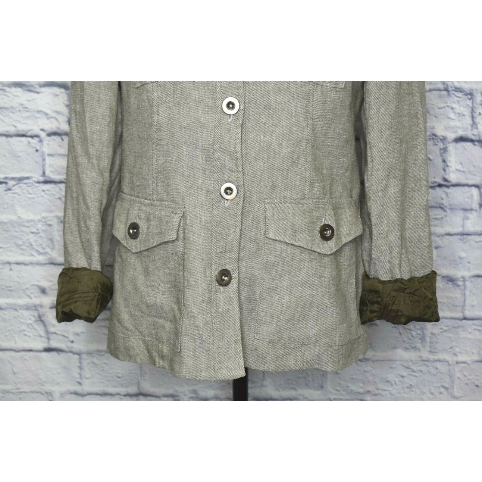 Vintage Louben Linen Blend Button Up Lined Jacket Beige Womens Size S Fits Small Jacket Size S / US 4 / IT 40 - 2 Thumbnail