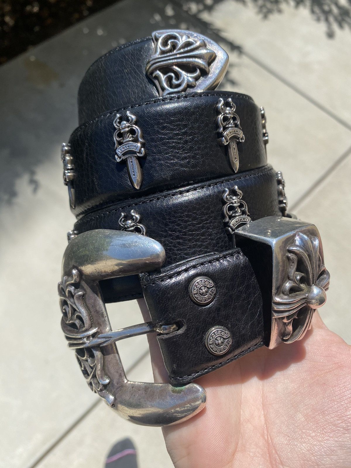 Chrome Hearts Dagger Strap Western 3-Piece Belt