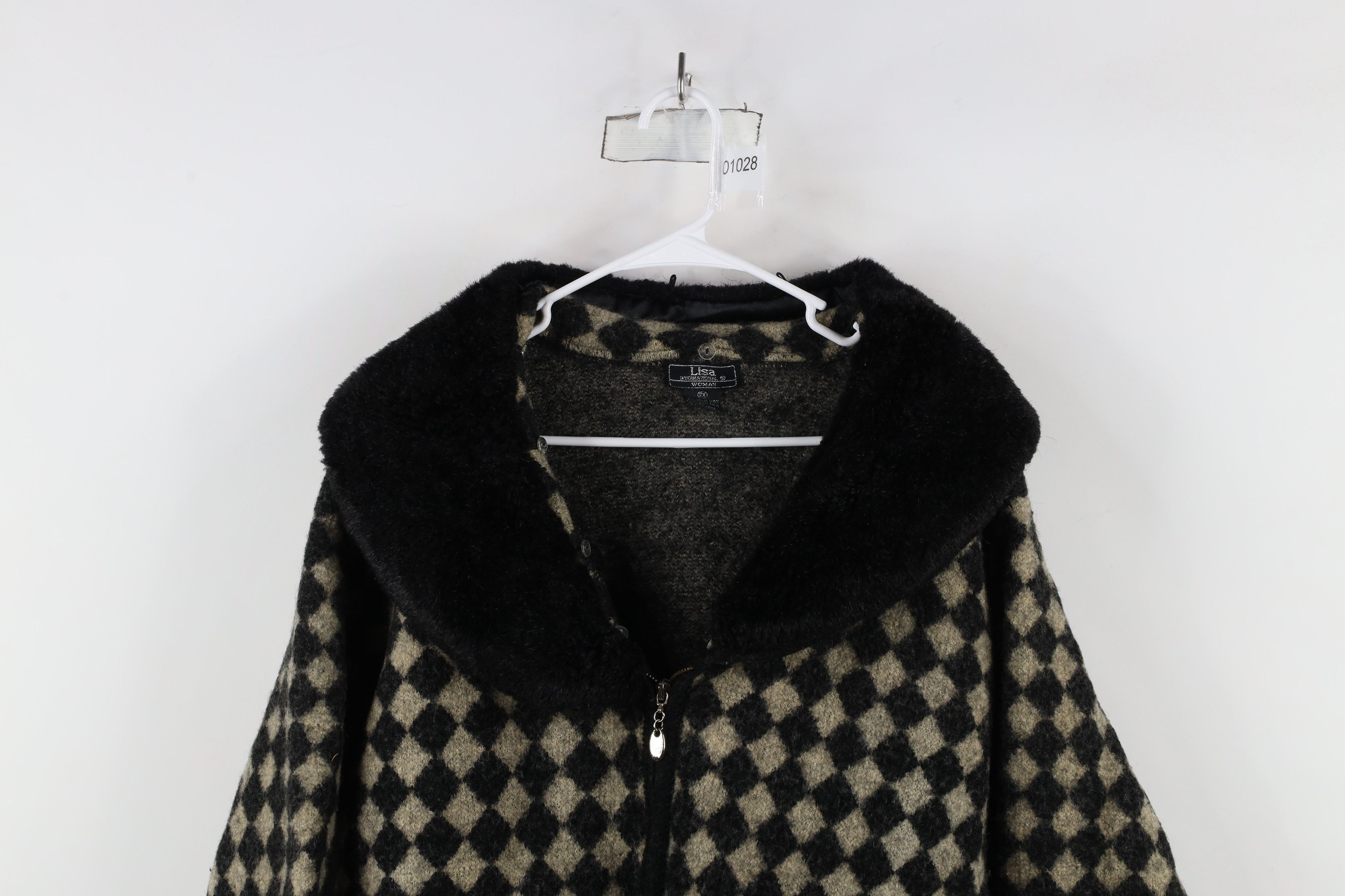 Vintage Vintage 90s Streetwear Diamond Reindeer Full Zip Sweater Size XXL / US 16-18 / IT 52-54 - 2 Thumbnail