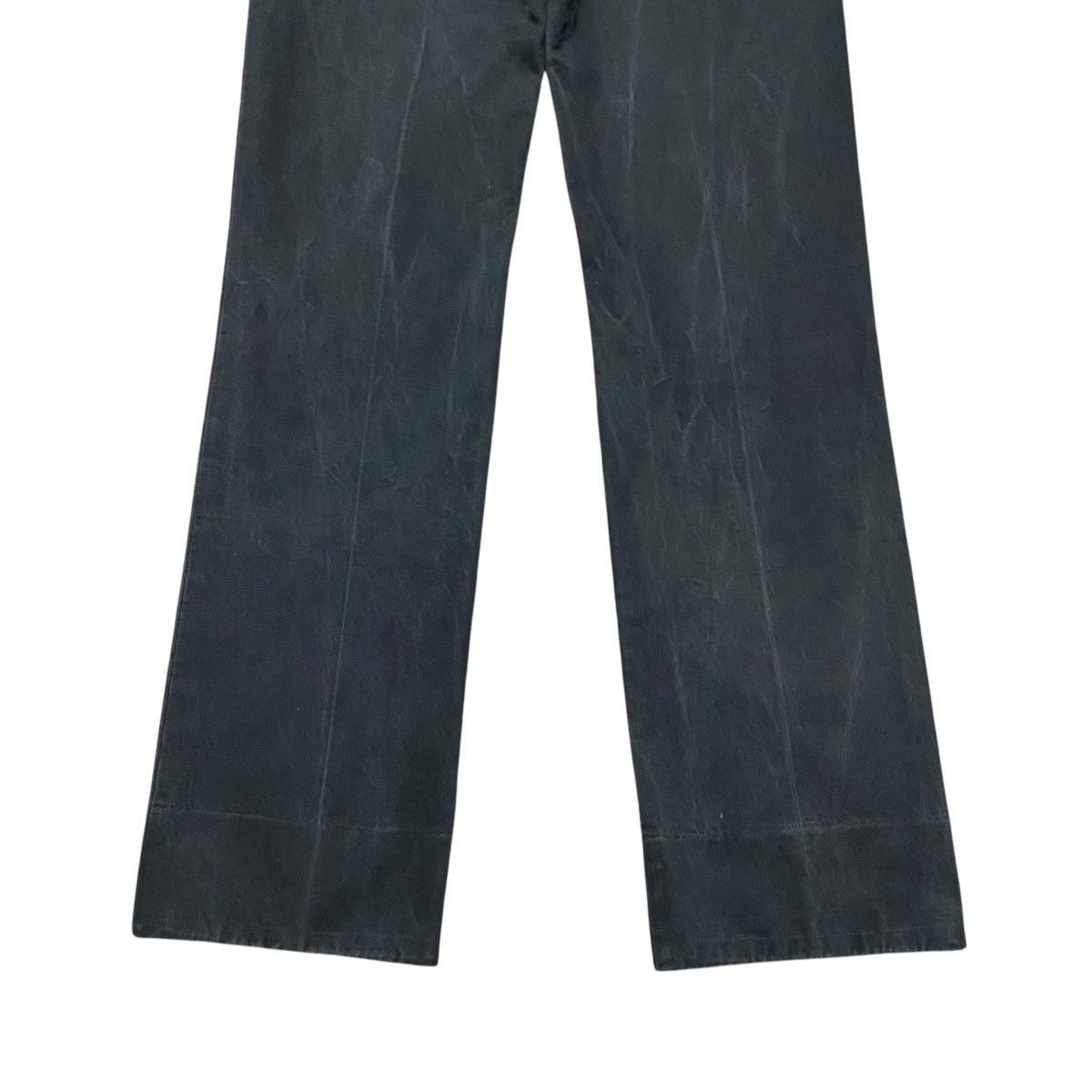 Dior × Hedi Slimane SS04 'STRIP' Dior Homme Black Faded Pants Leather Trimmed Size US 29 - 15 Thumbnail